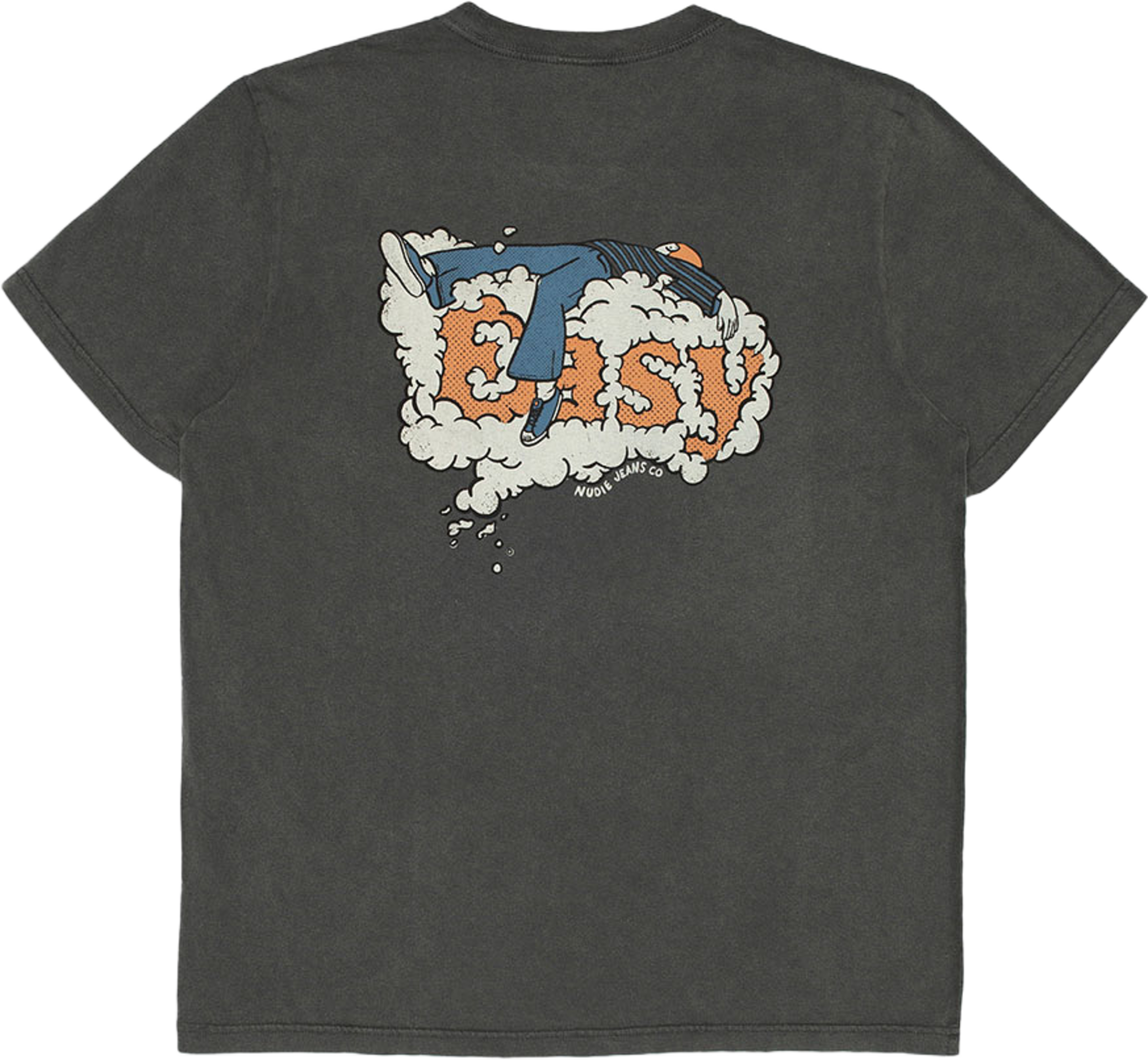 Roy T-Shirt Easy Cloud, från Nudie Jeans, i färgen Antracite. Klicka för att öppna bilden i stort format