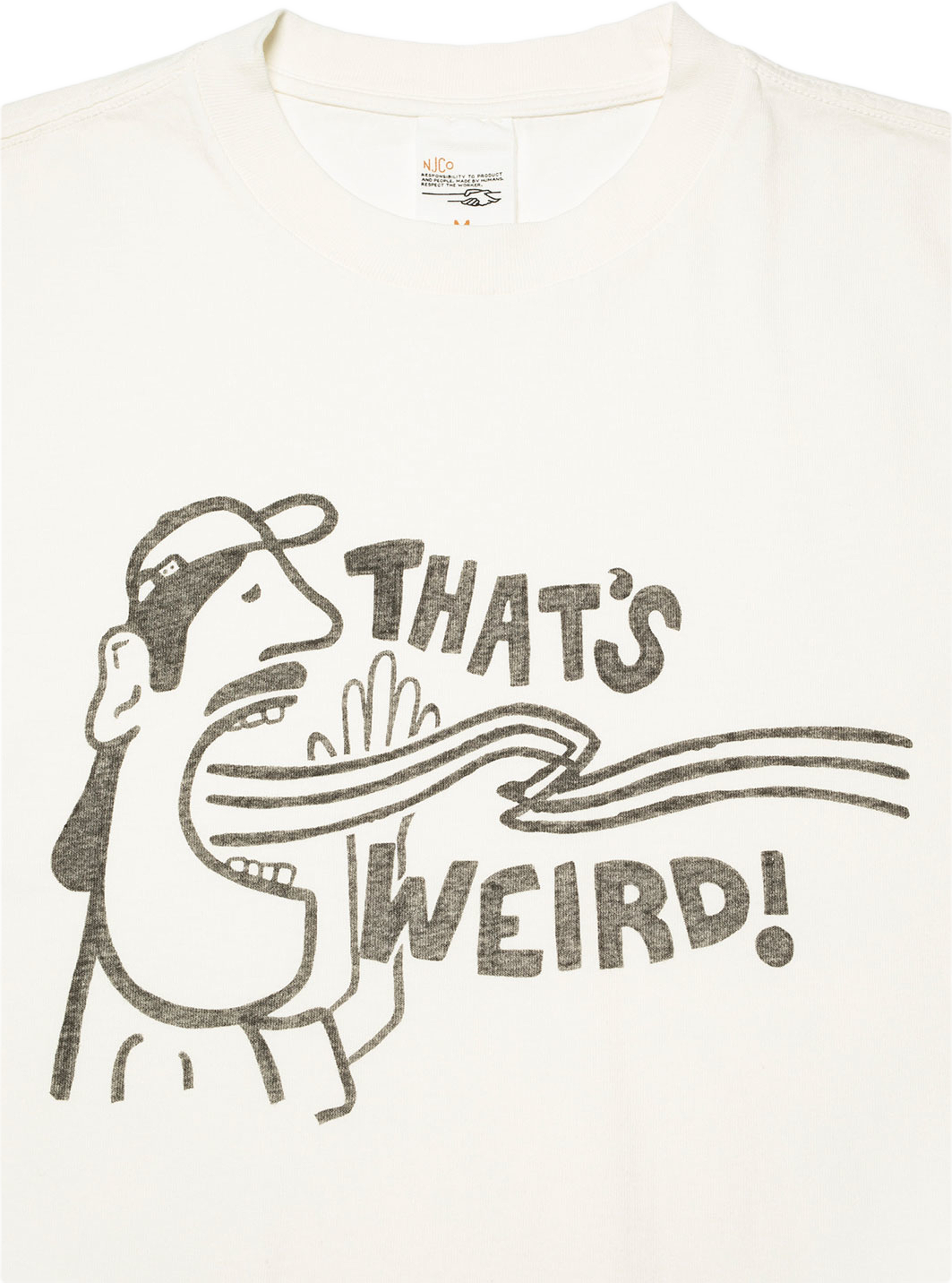Koffe T-Shirt Thats Weird, från Nudie Jeans, i färgen Chalk White. Klicka för att öppna bilden i stort format