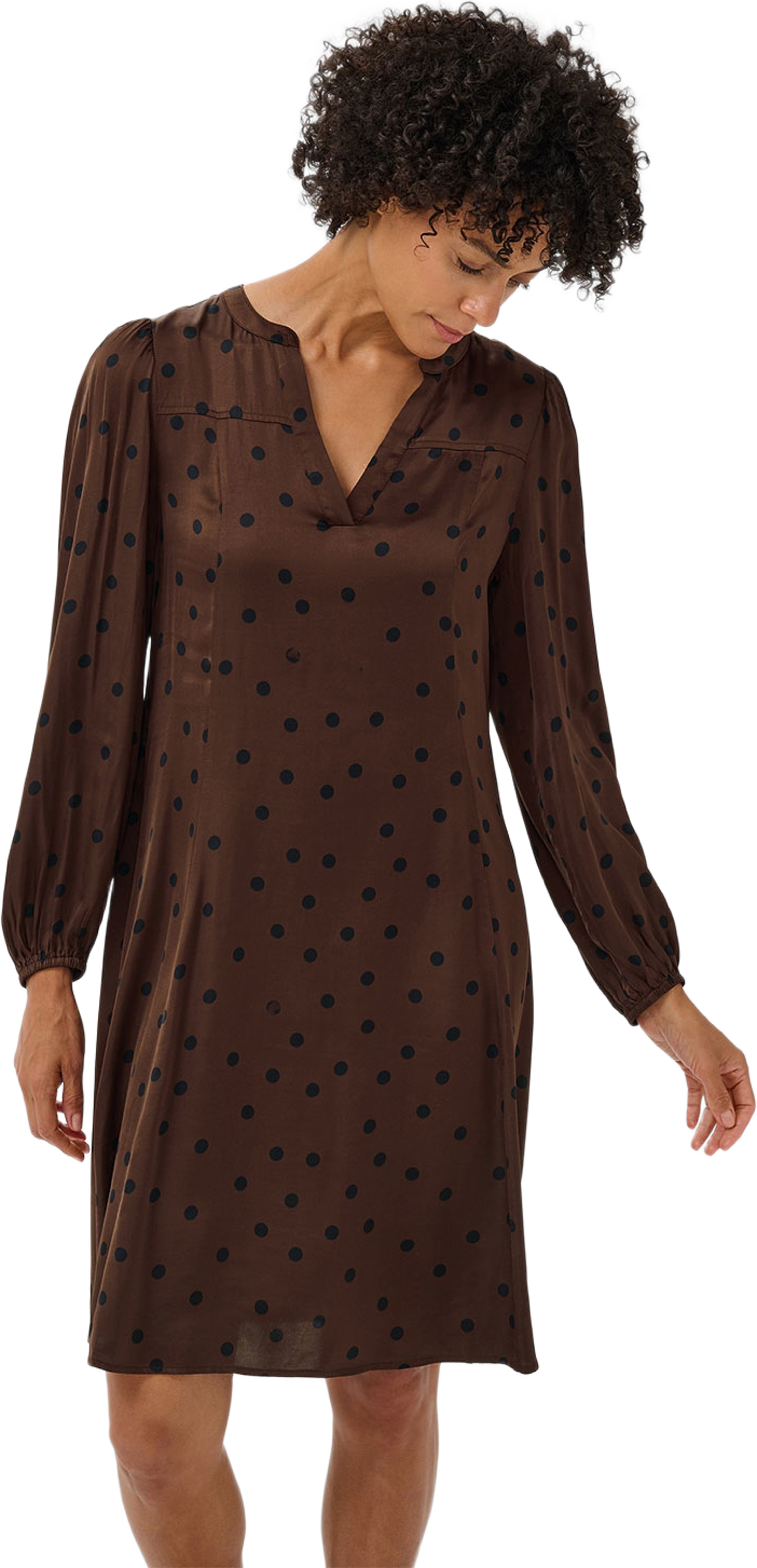 BotellesPW Dress, från Part Two, i färgen Brown Dot. Klicka för att öppna bilden i stort format