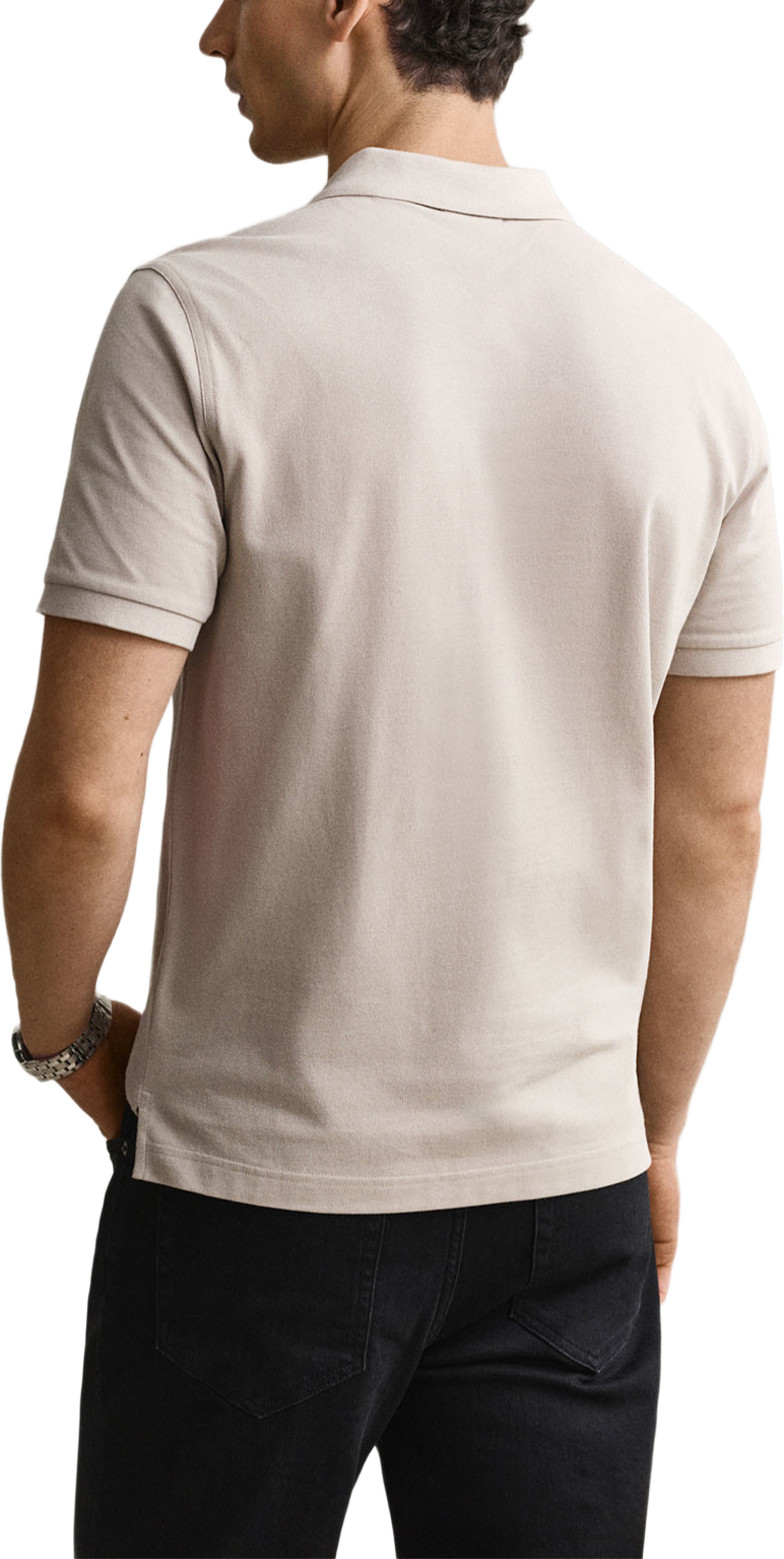 Regular Fit Shield Piqué Polo Shirt, från GANT, i färgen Clay Beige. Klicka för att öppna bilden i stort format