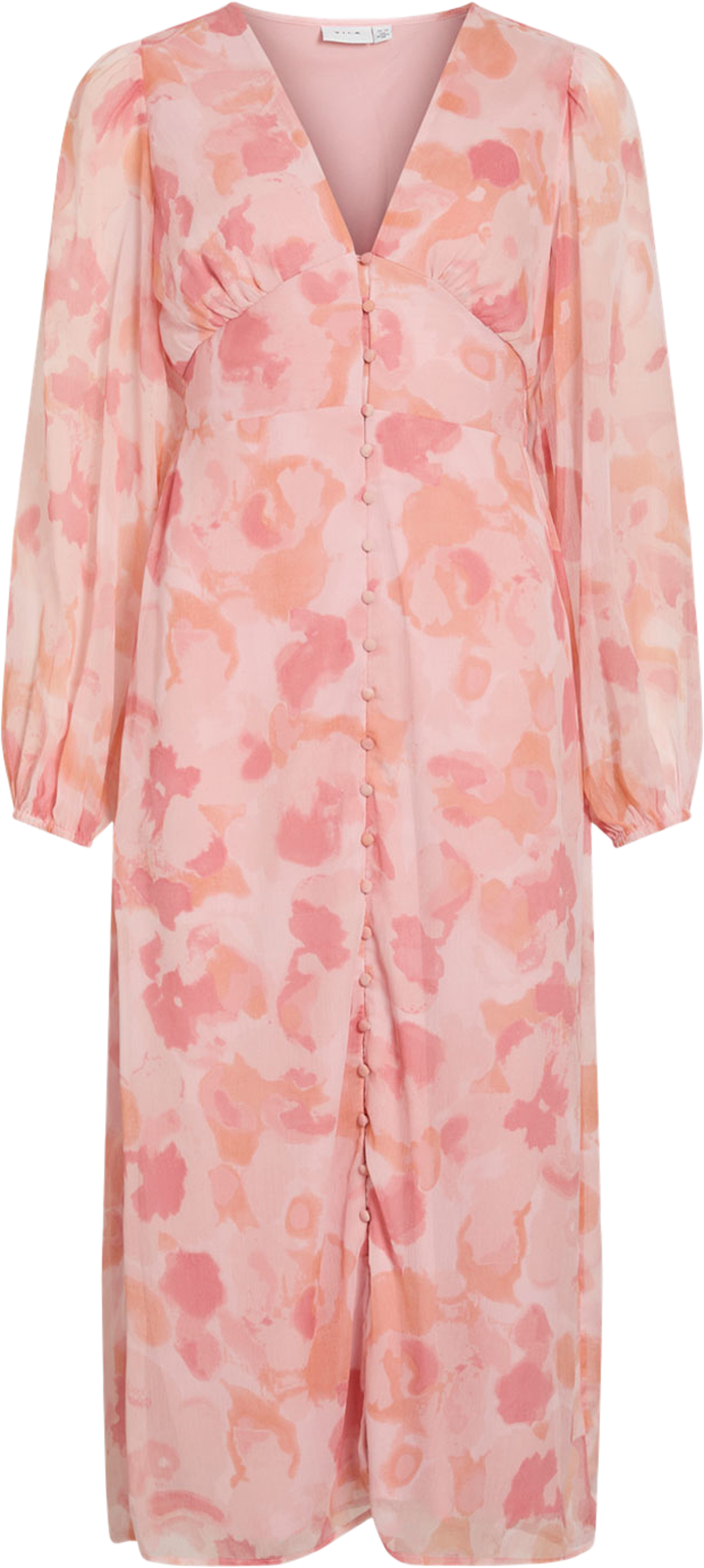 Vikelia Puff Sleeve Midi Dress, från Vila, i färgen Cherry Blossom Grafic. Klicka för att öppna bilden i stort format