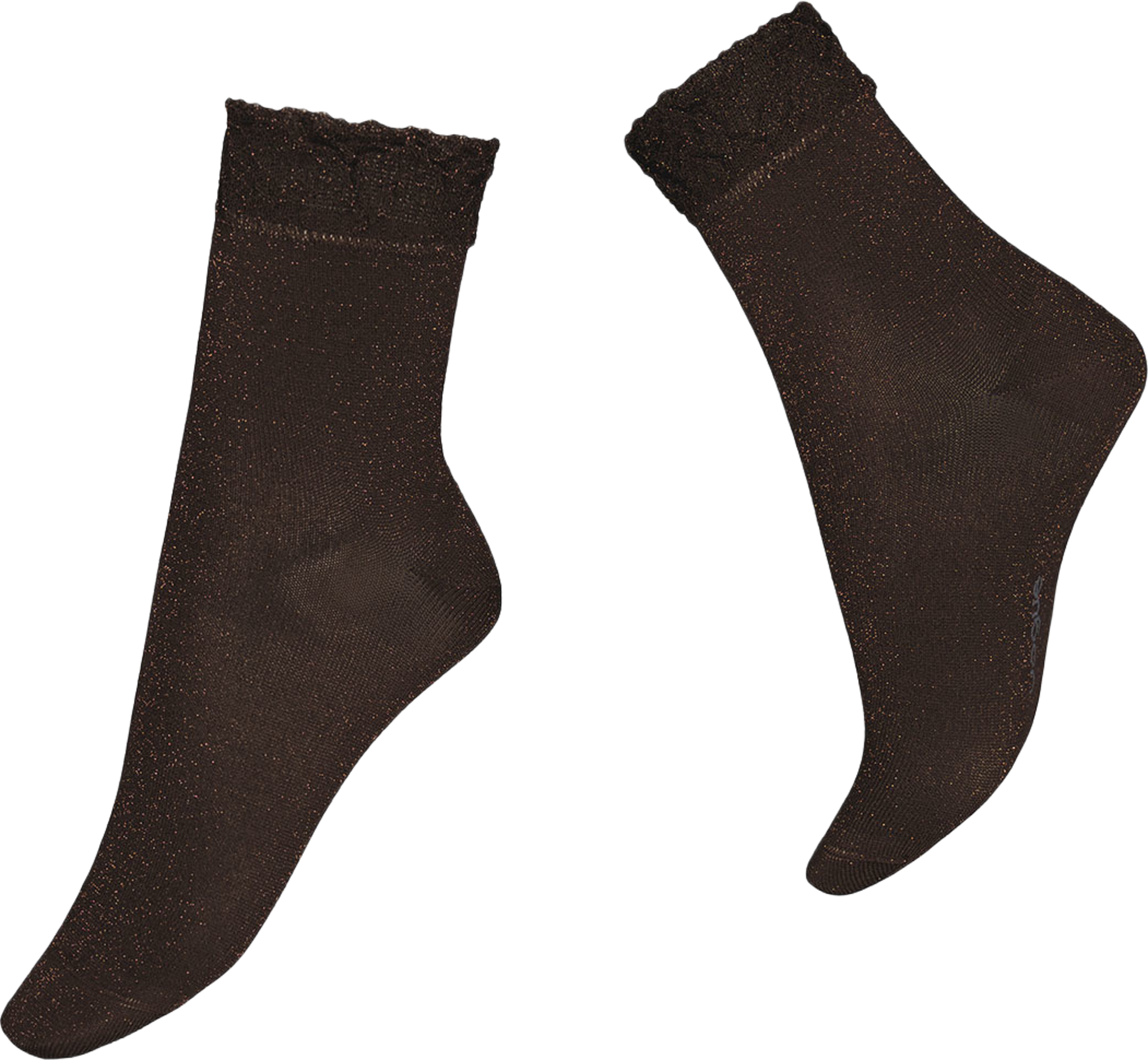 Vogue Frill Saprkle Sock, från Vogue, i färgen Dark Chocolate. Klicka för att öppna bilden i stort format