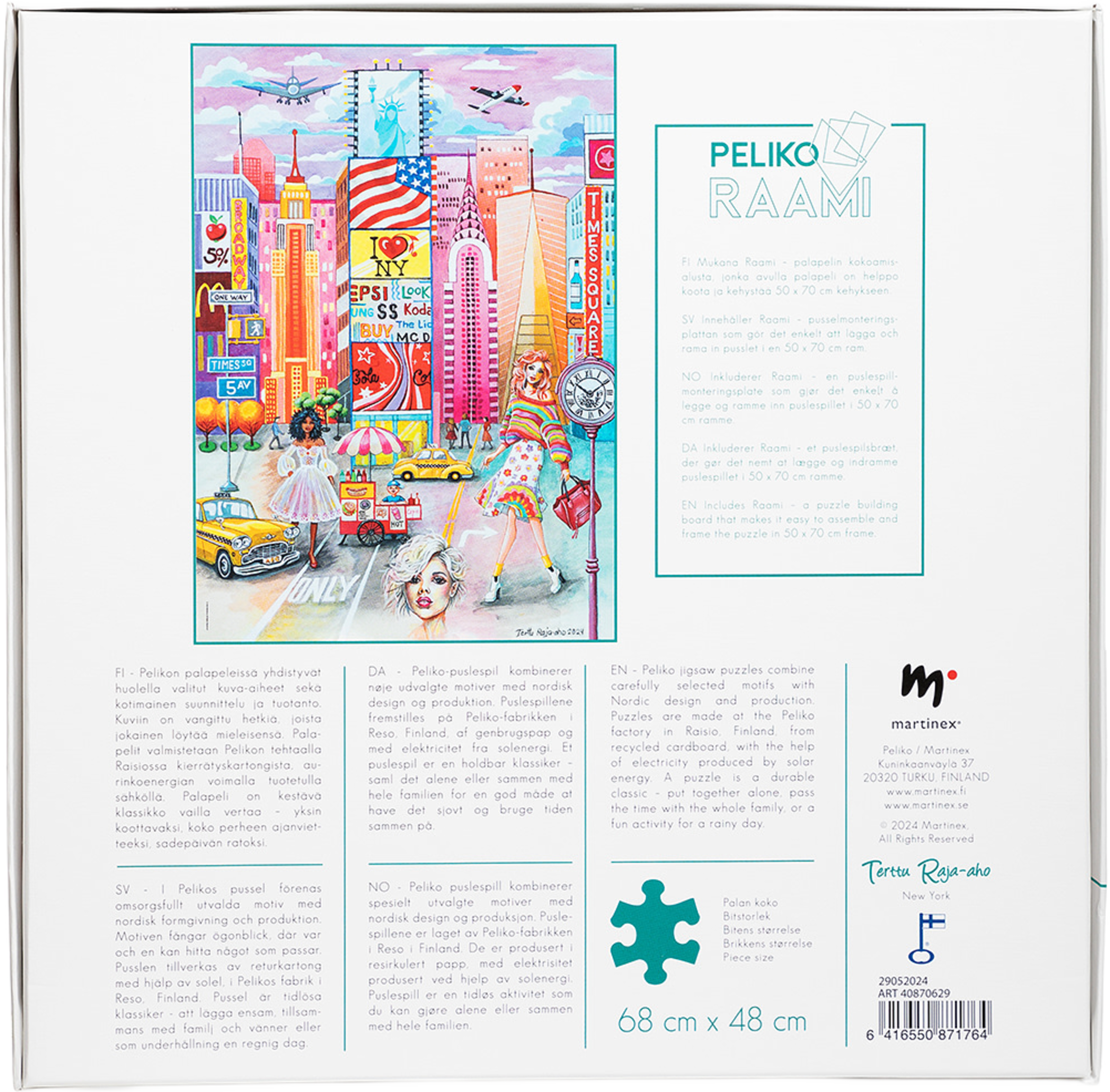 Terttu R-A 1000 Pussel New York, från Peliko, i färgen Multicolor. Klicka för att öppna bilden i stort format