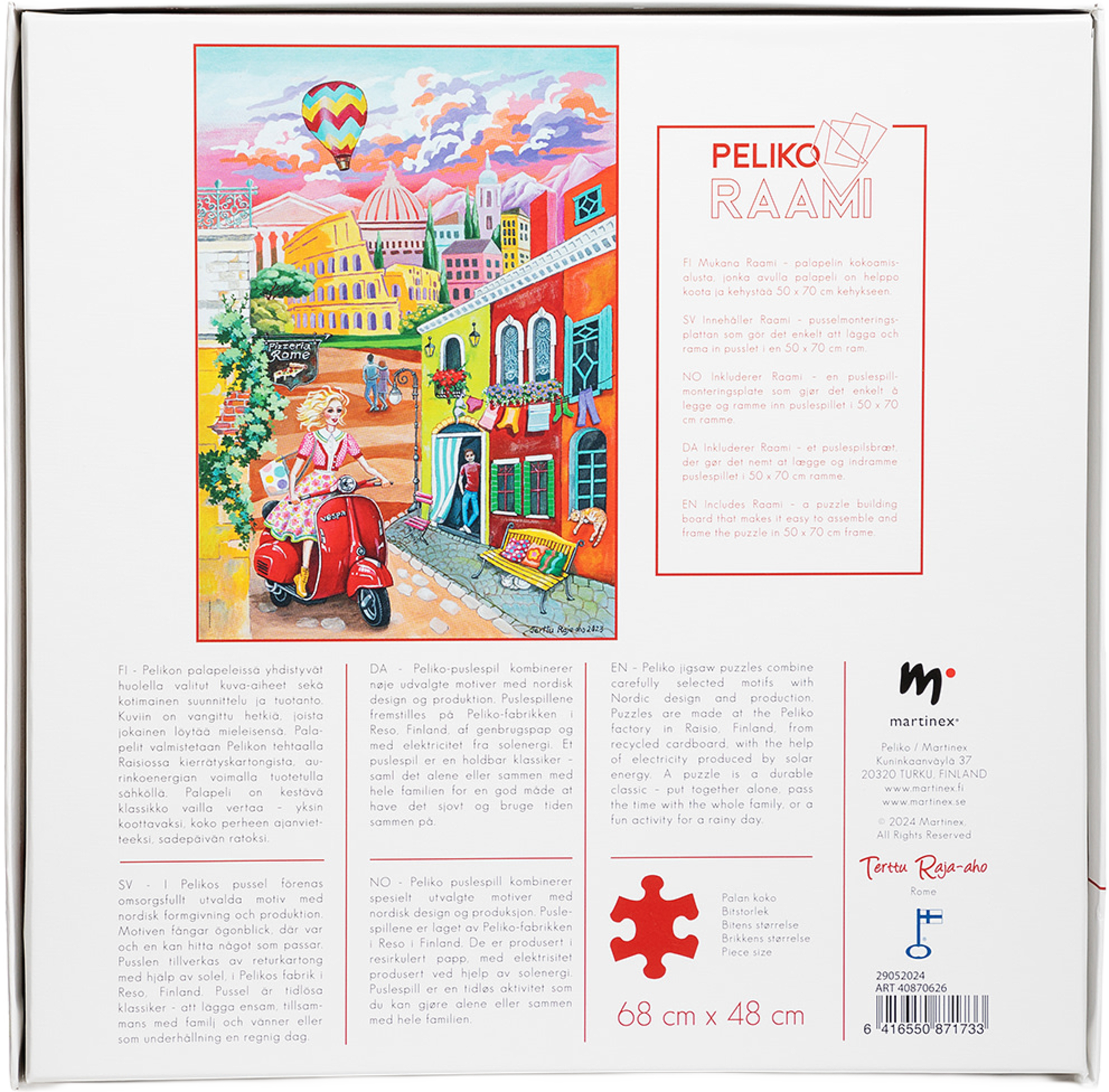 Terttu R-A 1000 Pussel Rom, från Peliko, i färgen Multicolor. Klicka för att öppna bilden i stort format