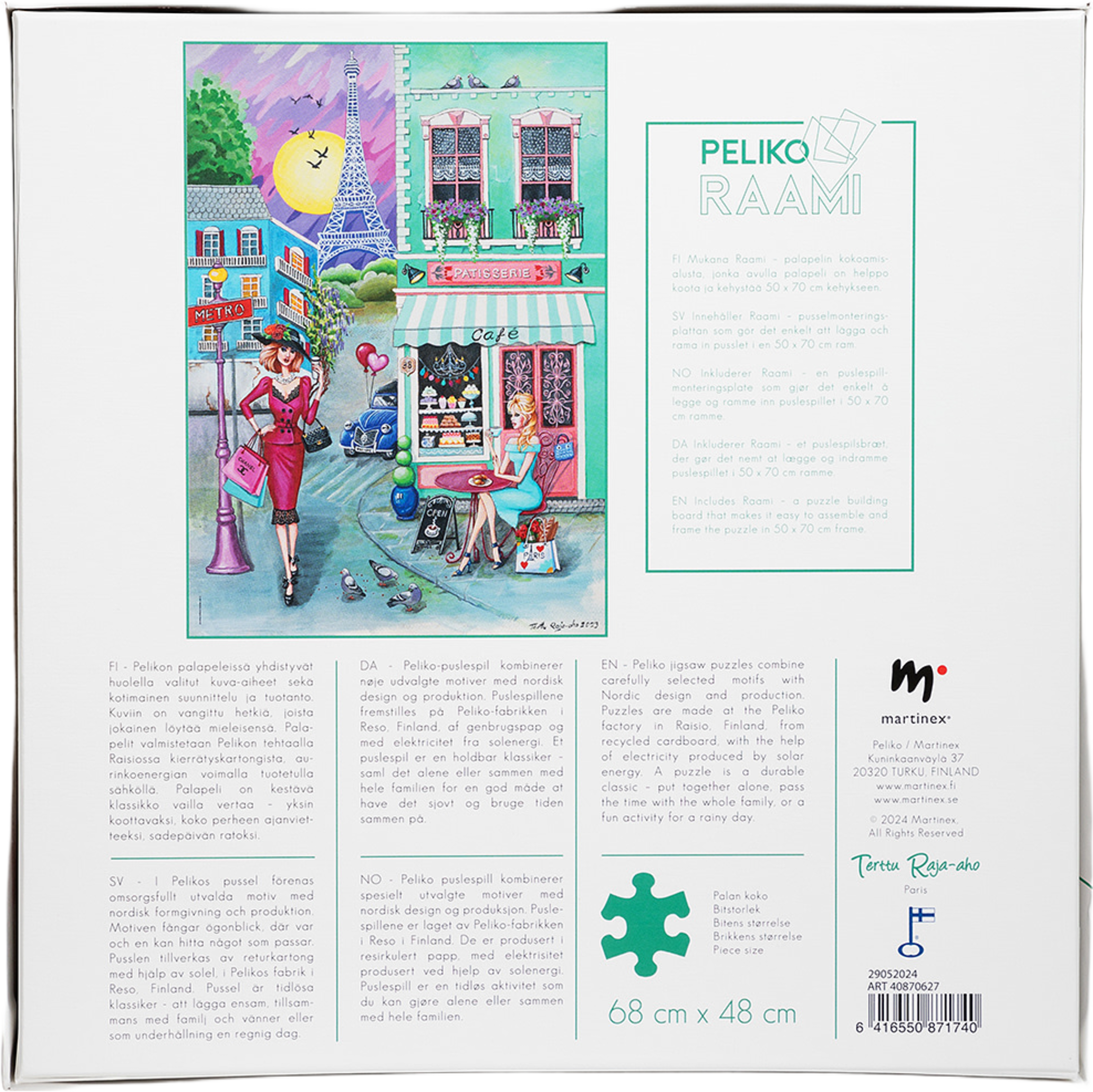 Terttu R-A 1000 Pussel Paris, från Peliko, i färgen Multicolor. Klicka för att öppna bilden i stort format