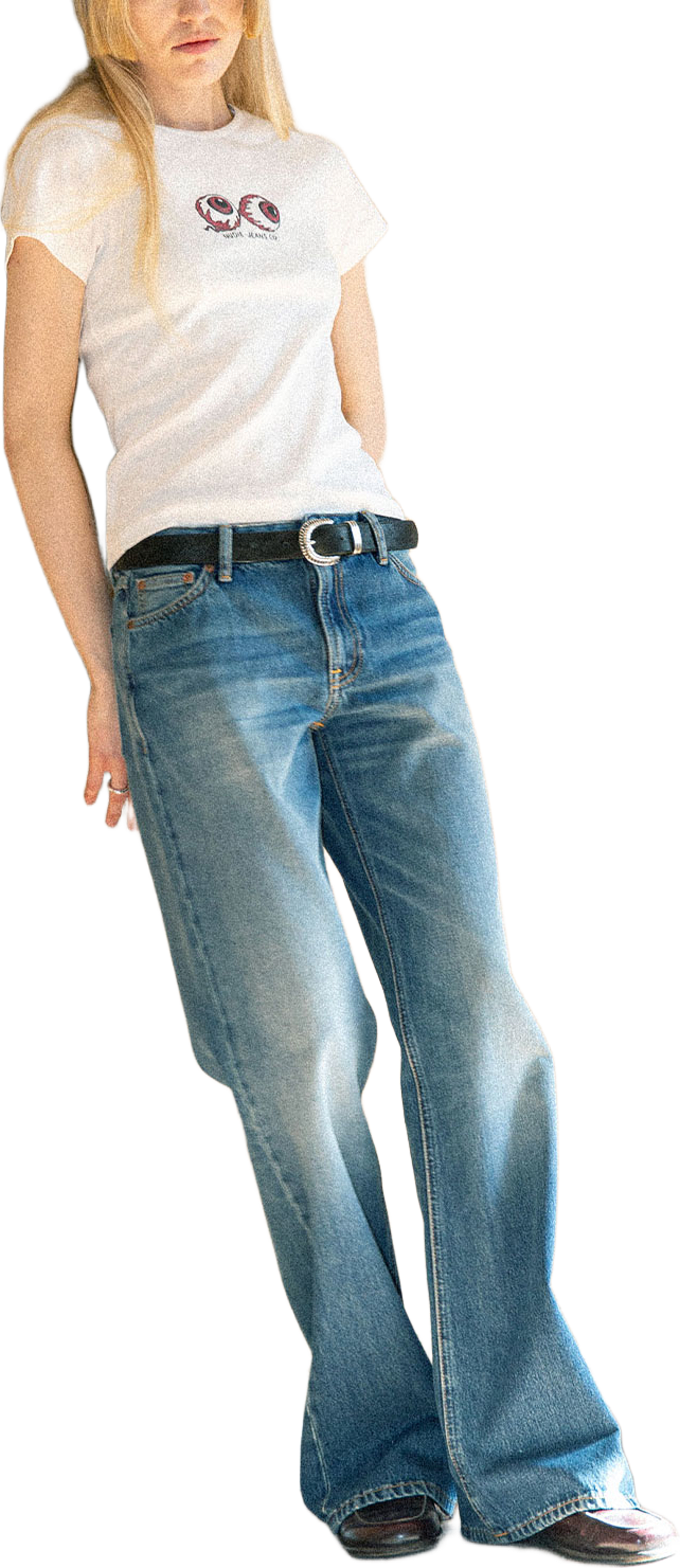 Wide Heidi Gravel Stone, från Nudie Jeans, i färgen Gravel Stone. Klicka för att öppna bilden i stort format