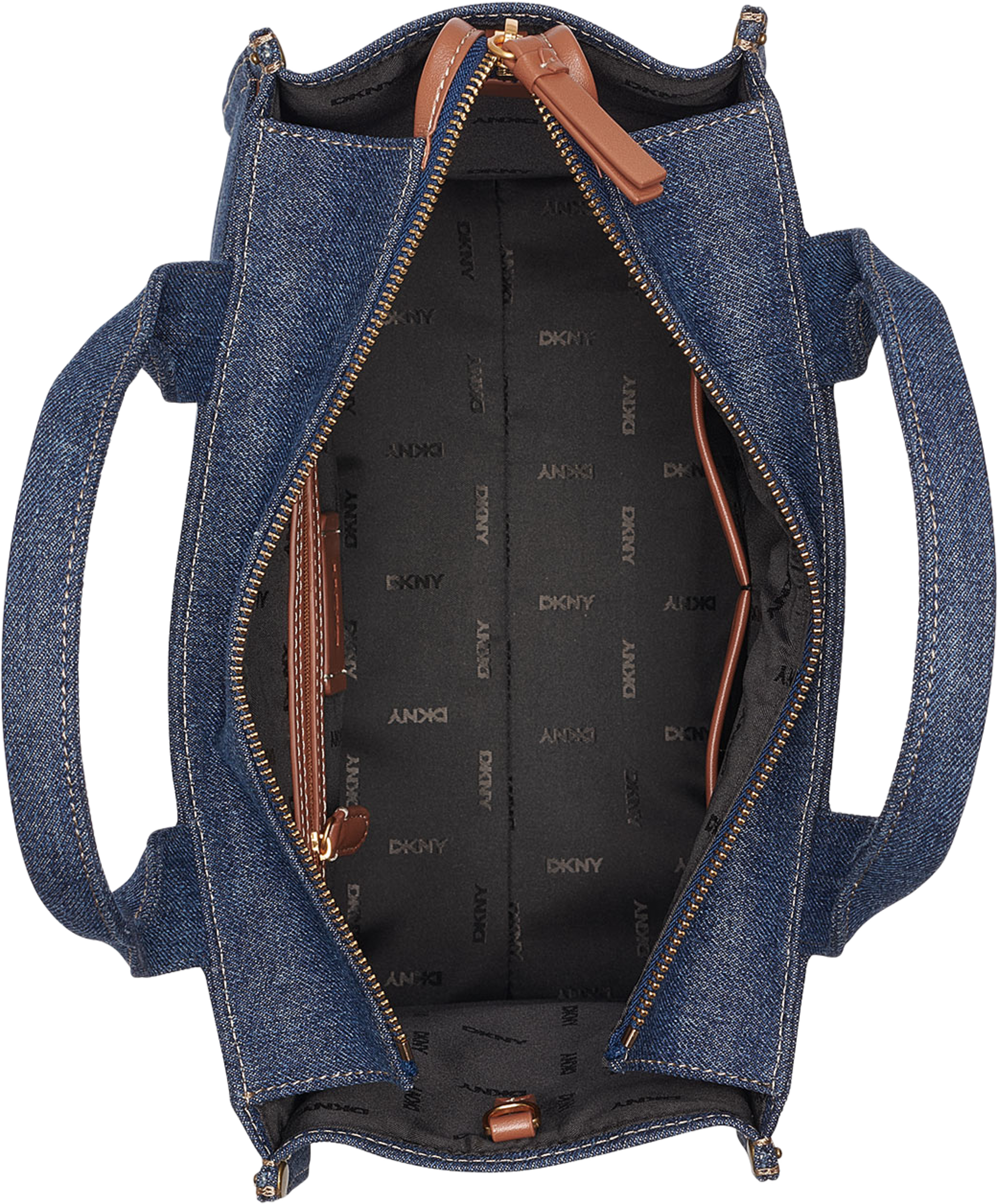Hadlee Medium Tote Bag, från DKNY, i färgen Dk Dnm/Saddle. Klicka för att öppna bilden i stort format