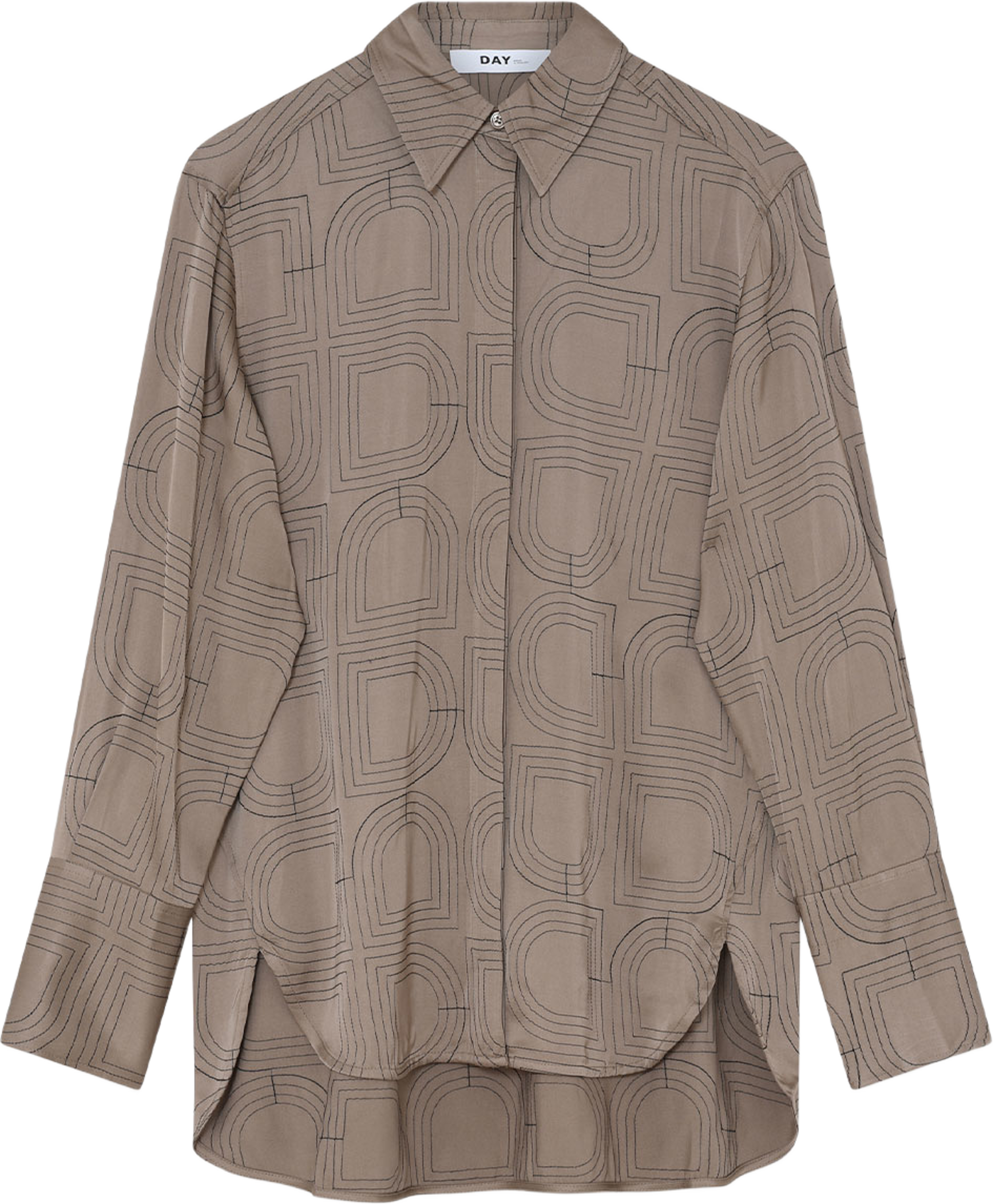 Stella Fluid Viscose Stitch Shirt, från DAY Birger et Mikkelsen, i färgen Walnut. Klicka för att öppna bilden i stort format