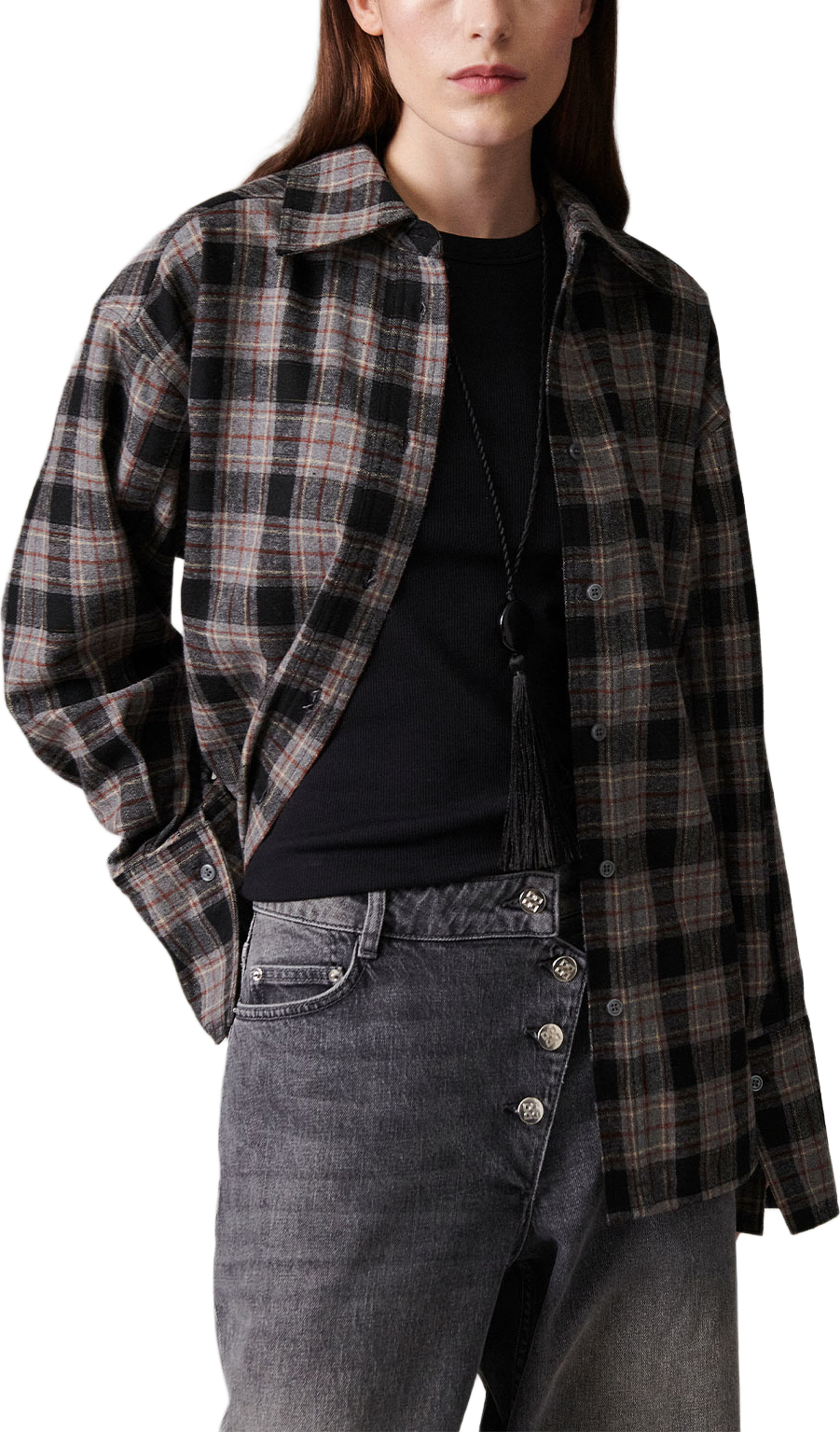 Henri Flannel Luxe Shirt, från DAY Birger et Mikkelsen, i färgen Medium Grey Melange. Klicka för att öppna bilden i stort format