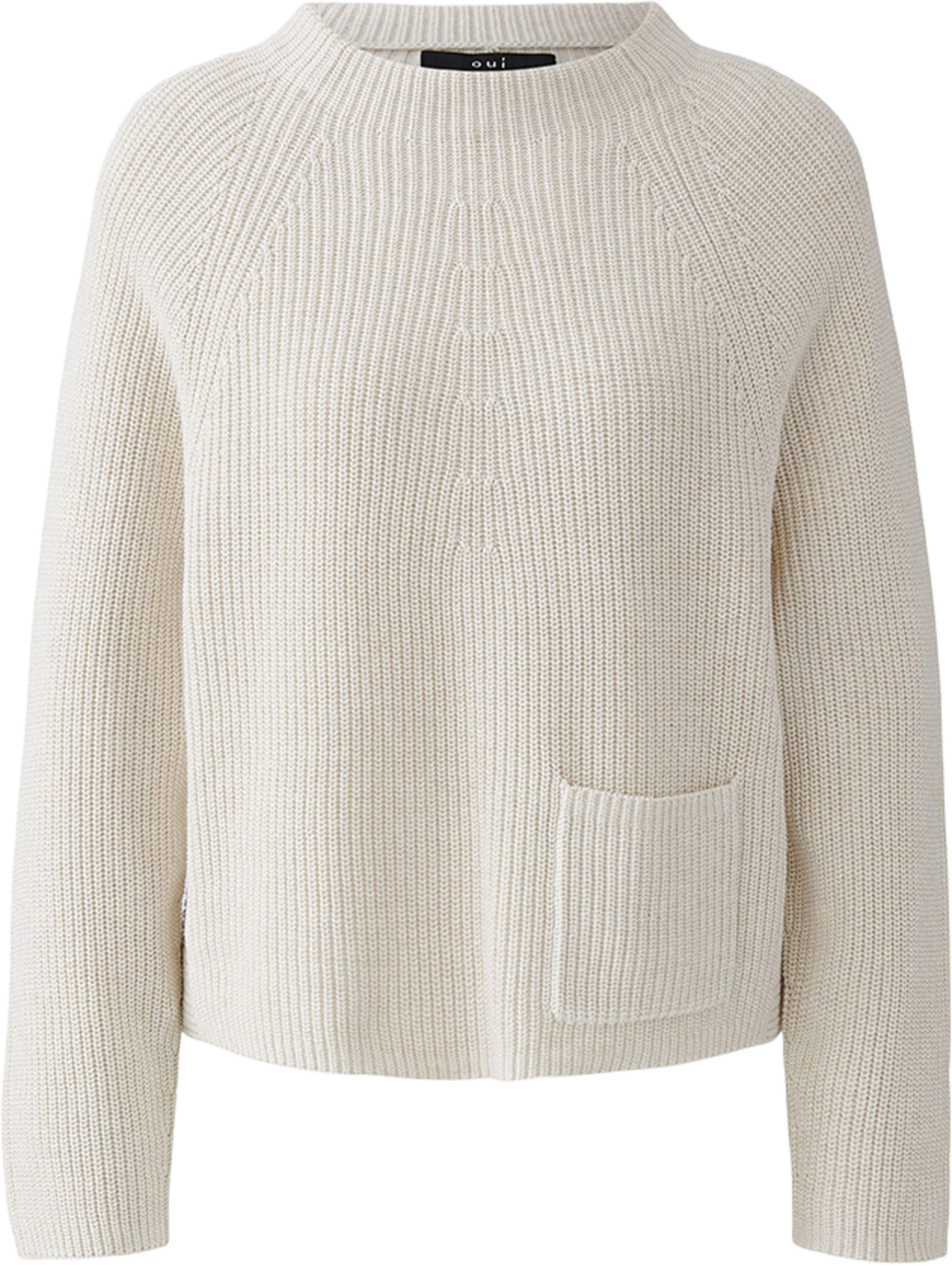 Stickad tröja, från Oui, i färgen Offwhite. Klicka för att öppna bilden i stort format