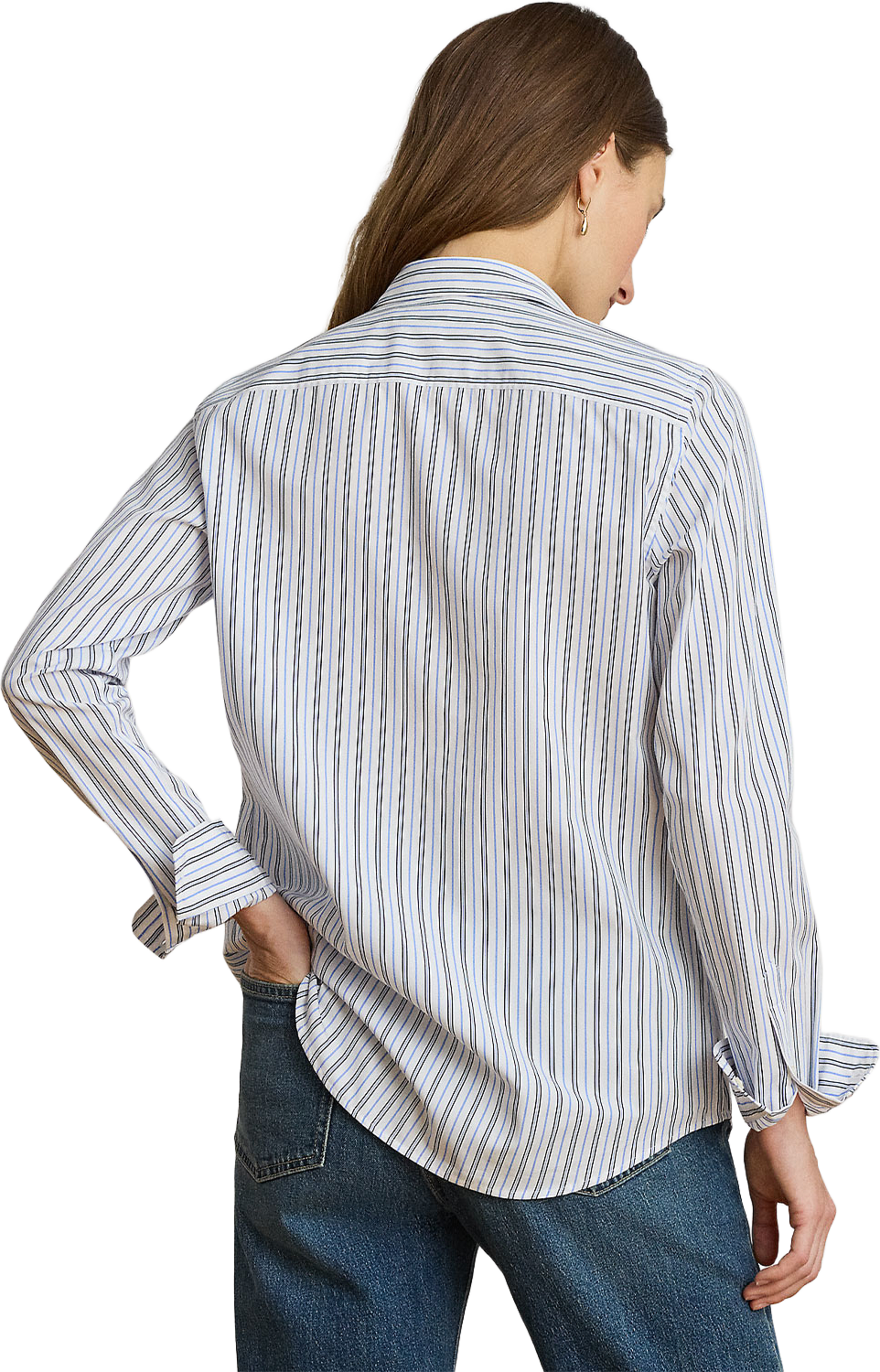 Classic Fit Striped Broadcloth Shirt, från Lauren Ralph Lauren, i färgen Blue Multi. Klicka för att öppna bilden i stort format