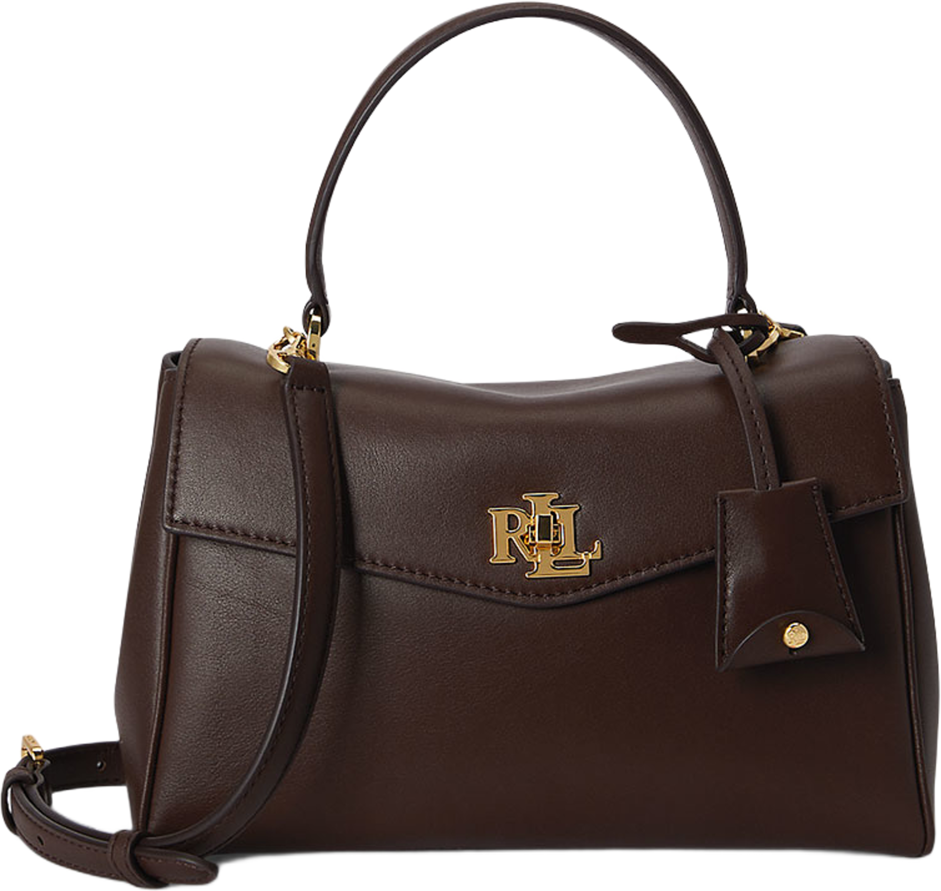 Nappa Leather Small Farrah Soft Satchel, från Lauren Ralph Lauren, i färgen Chestnut Brown. Klicka för att öppna bilden i stort format
