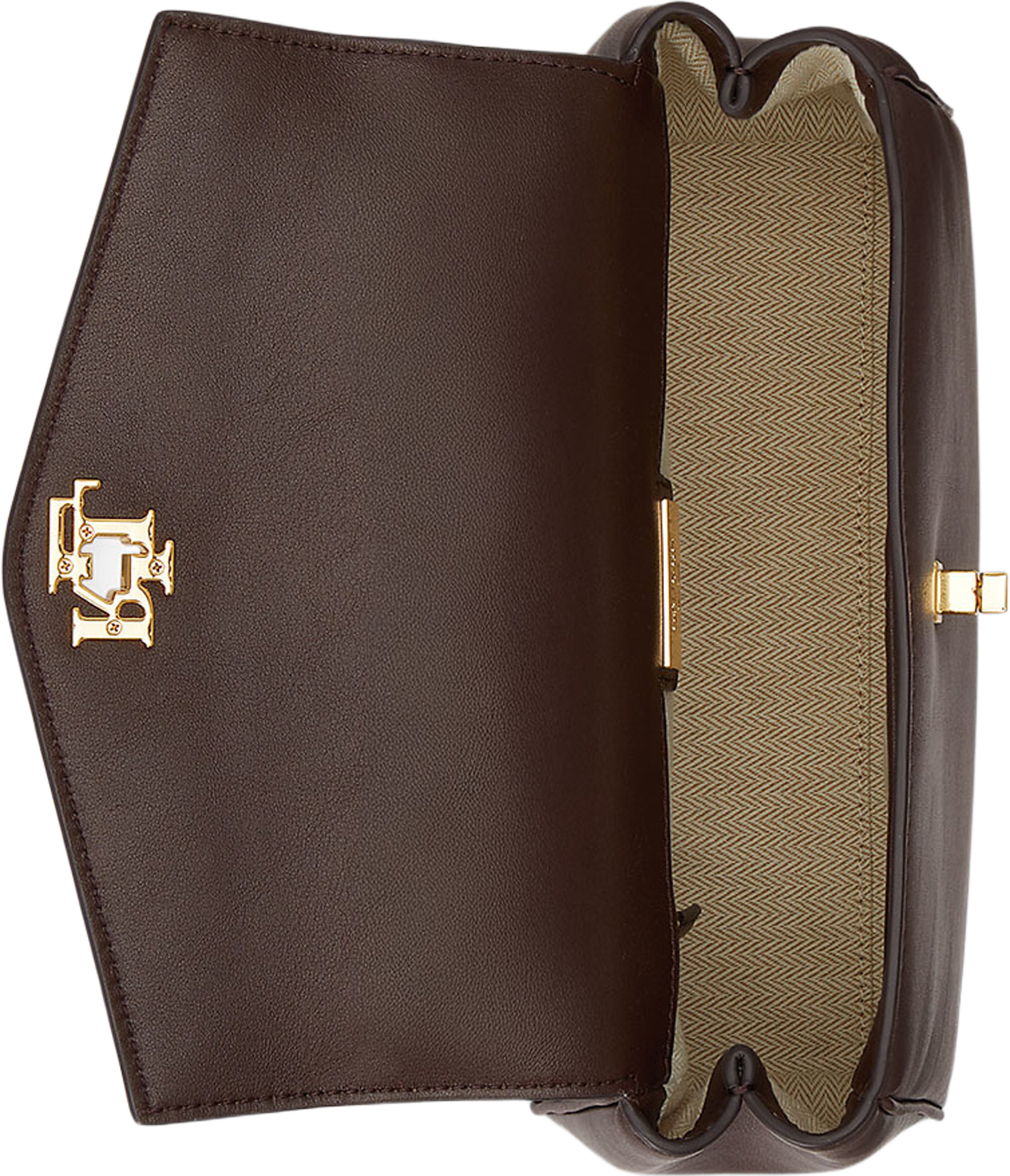 Nappa Leather Small Farrah Soft Satchel, från Lauren Ralph Lauren, i färgen Chestnut Brown. Klicka för att öppna bilden i stort format
