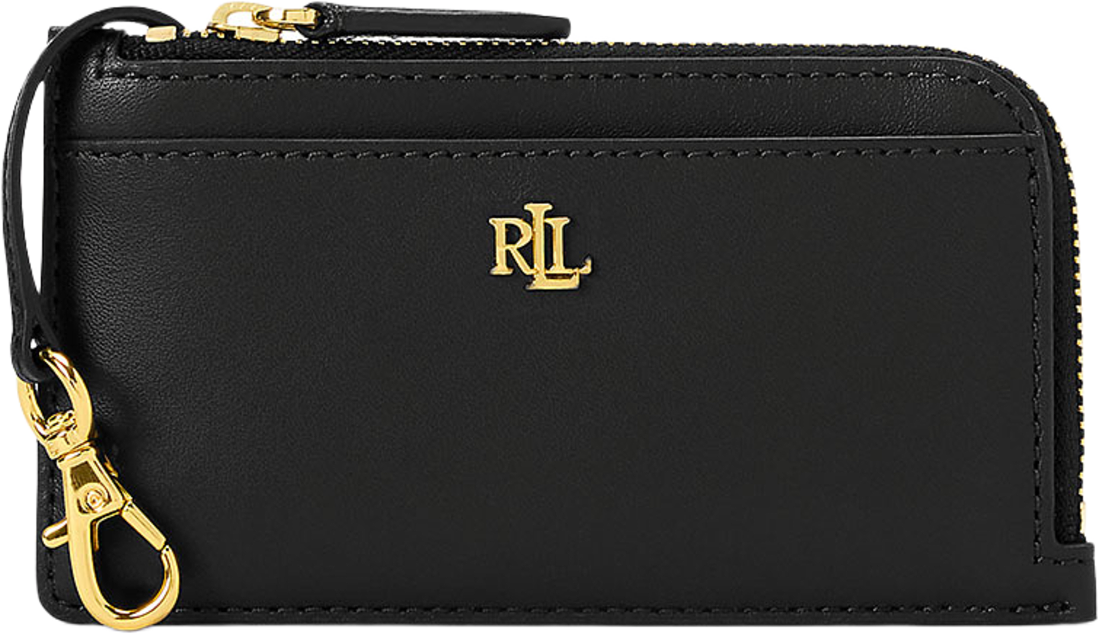 Leather L-Zip Card Case, från Lauren Ralph Lauren, i färgen Black. Klicka för att öppna bilden i stort format