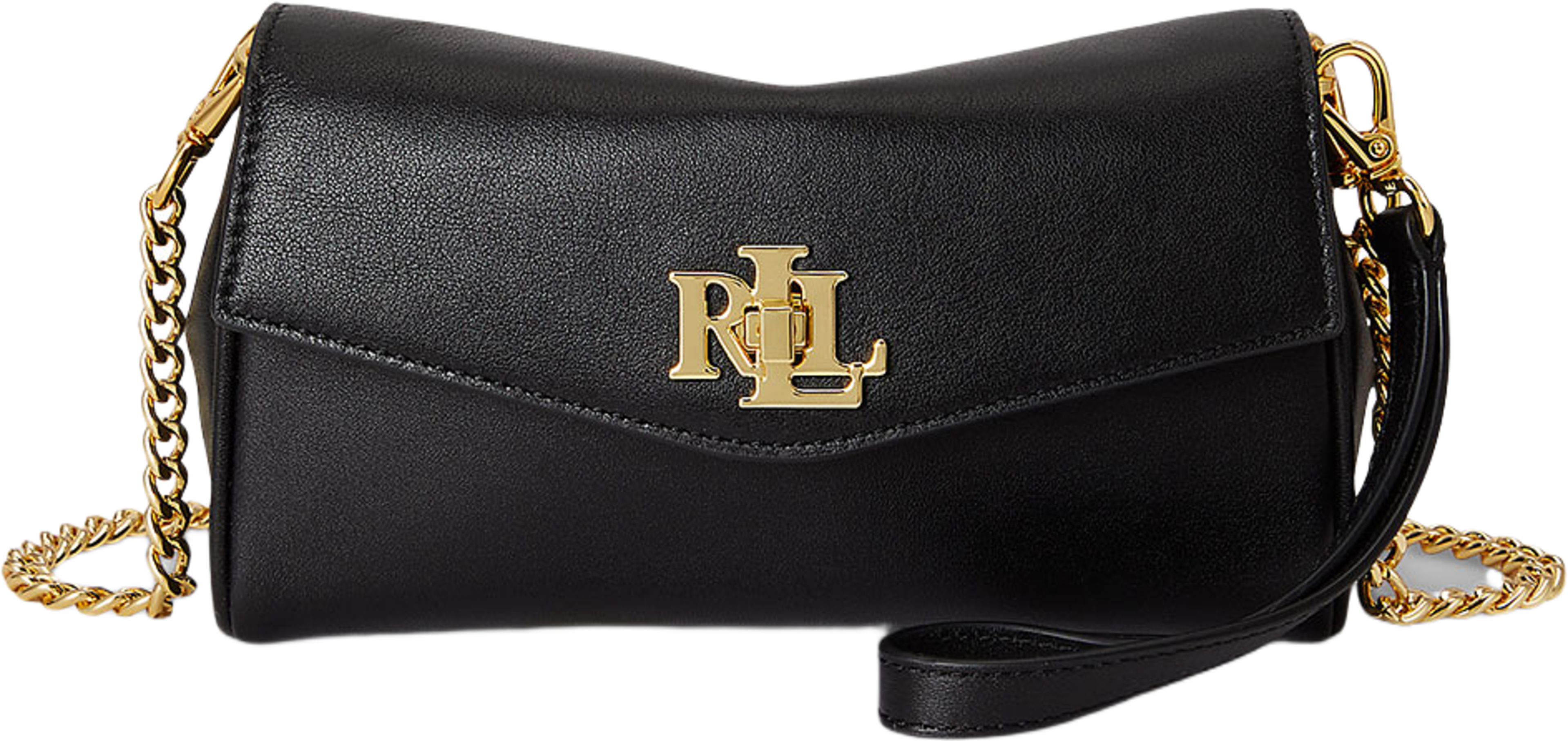 Nappa Leather Tanner Crossbody Wallet, från Lauren Ralph Lauren, i färgen Black. Klicka för att öppna bilden i stort format