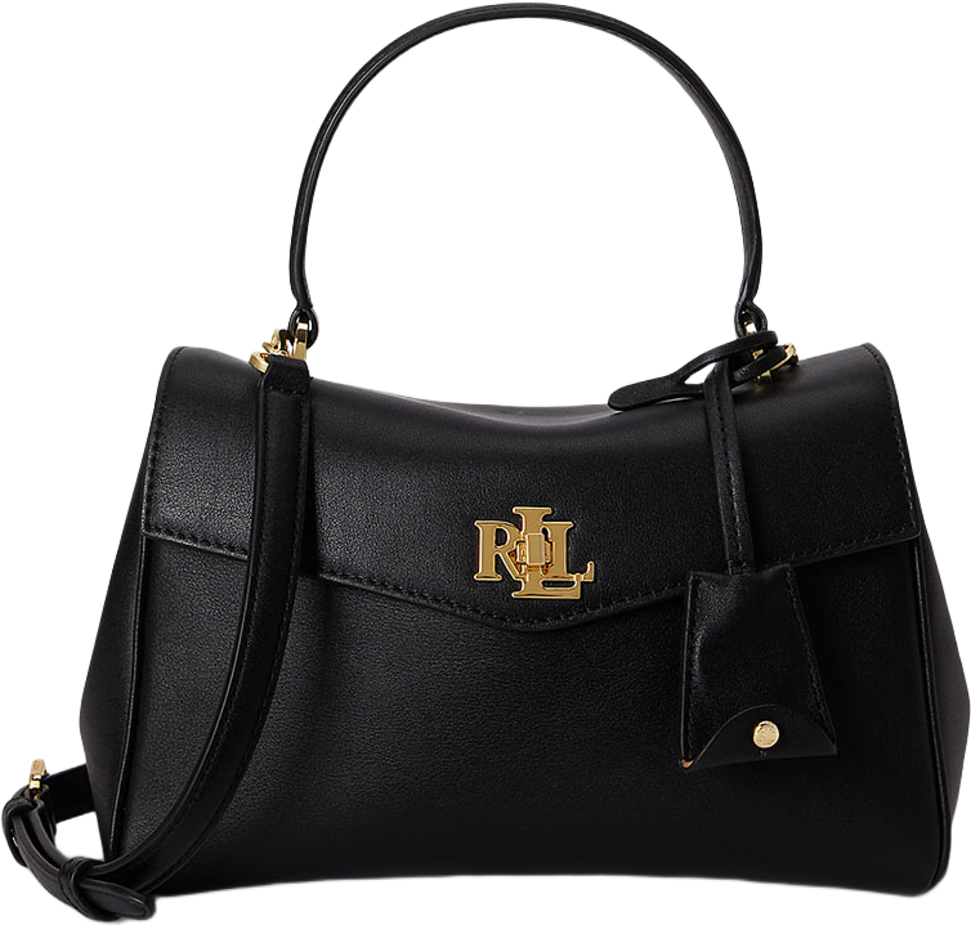 Nappa Leather Small Farrah Soft Satchel, från Lauren Ralph Lauren, i färgen Black. Klicka för att öppna bilden i stort format