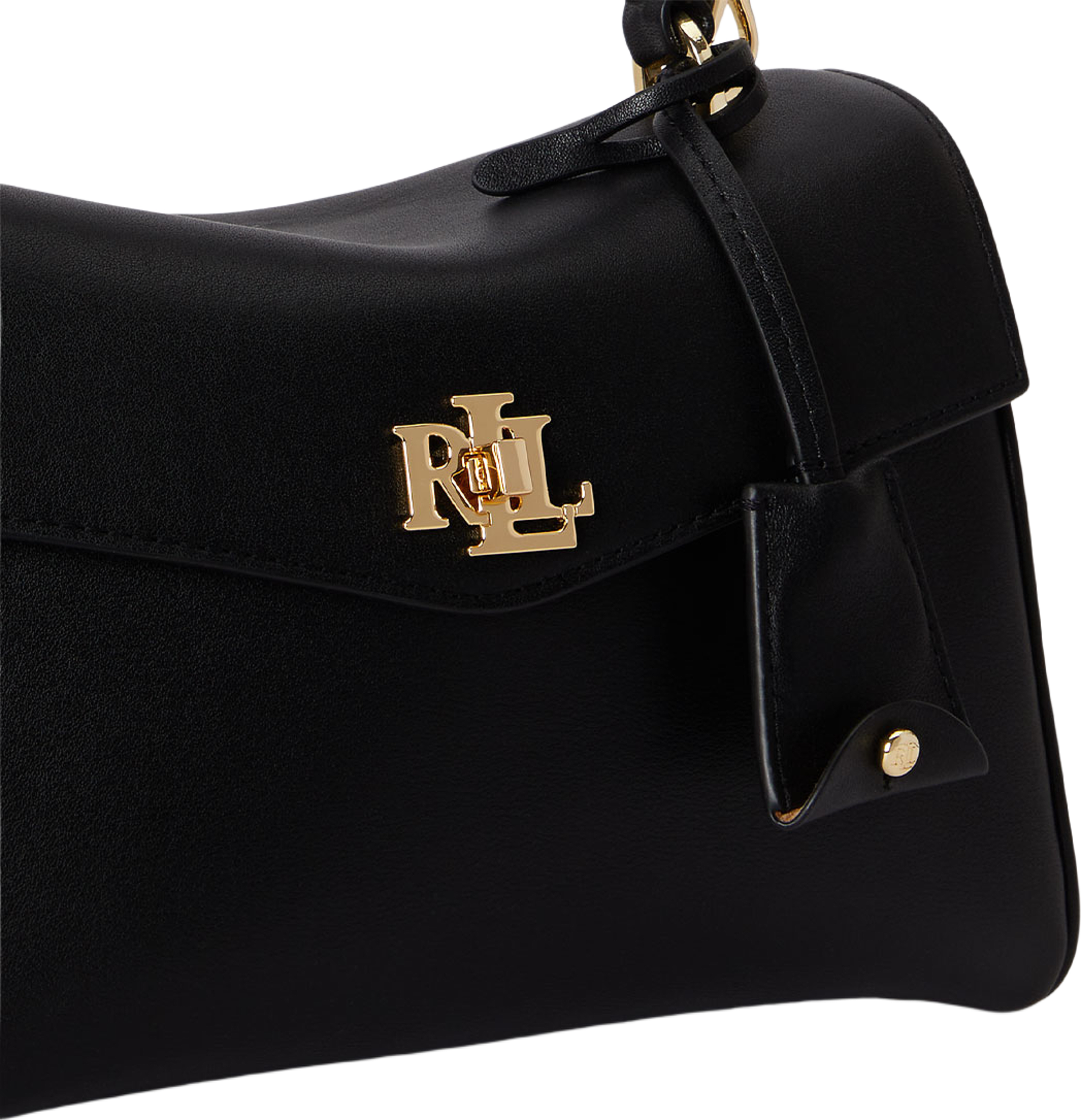 Nappa Leather Small Farrah Soft Satchel, från Lauren Ralph Lauren, i färgen Black. Klicka för att öppna bilden i stort format