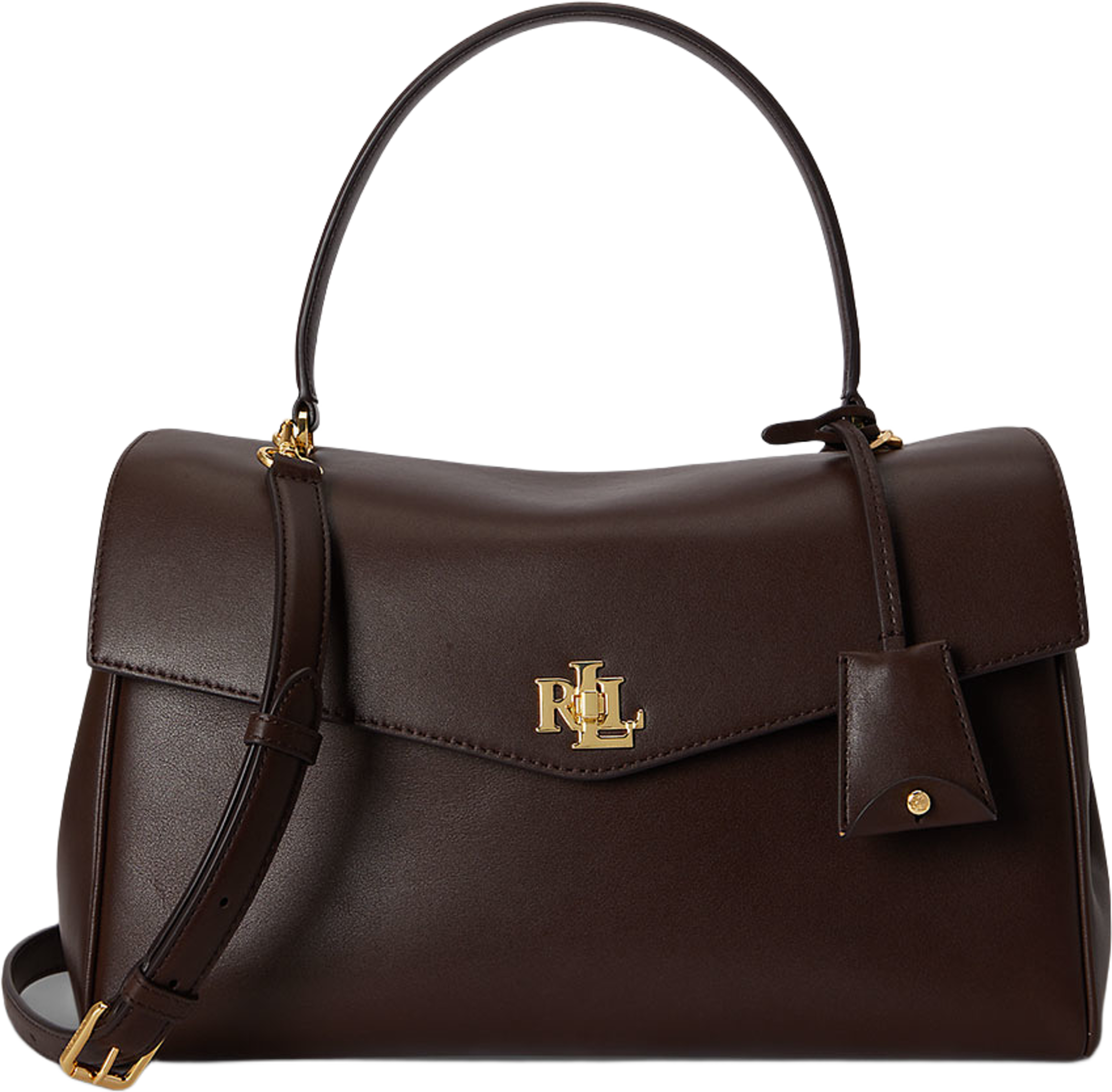 Nappa Leather Medium Farrah Soft Satchel, från Lauren Ralph Lauren, i färgen Chestnut Brown. Klicka för att öppna bilden i stort format