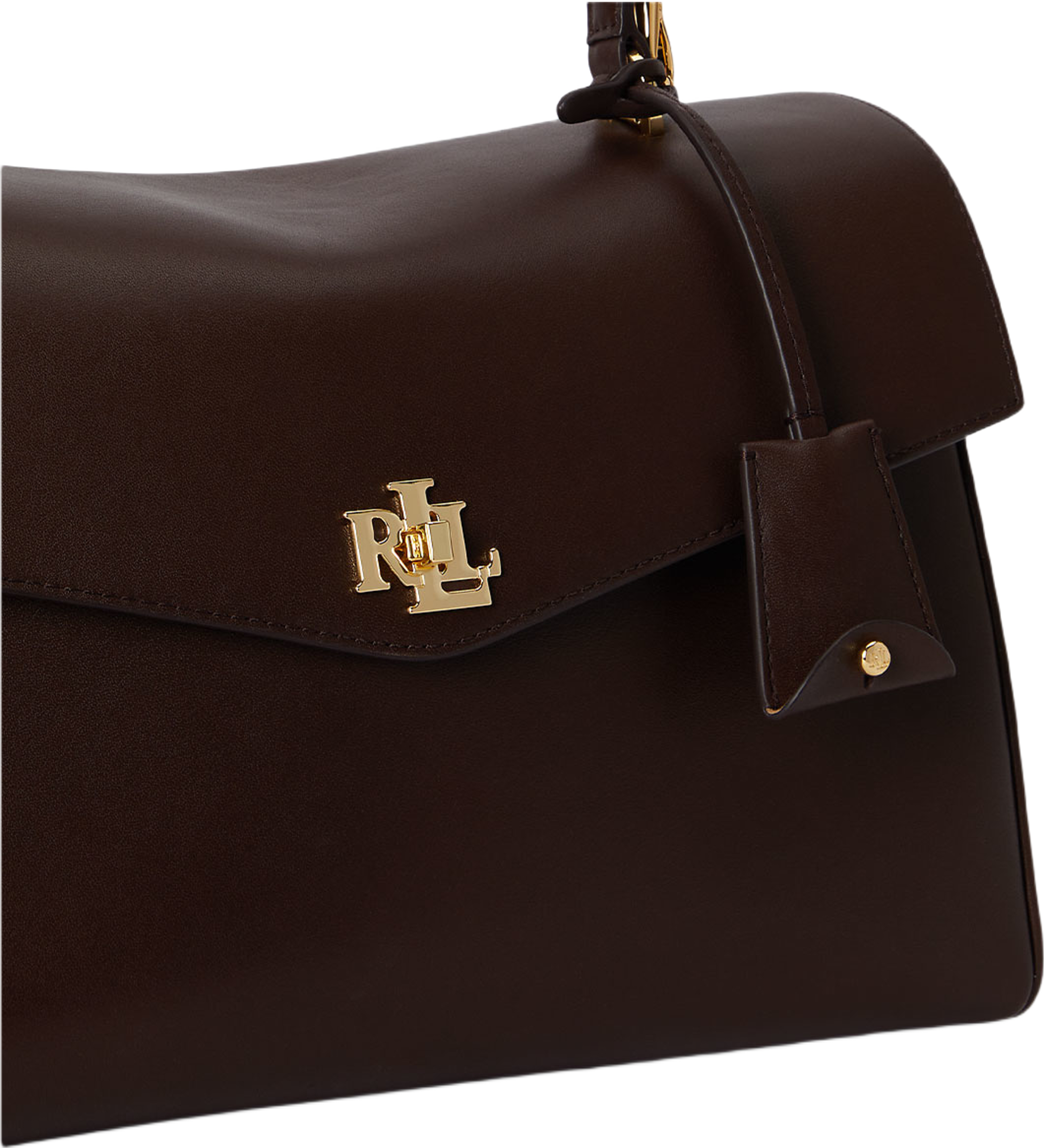 Nappa Leather Medium Farrah Soft Satchel, från Lauren Ralph Lauren, i färgen Chestnut Brown. Klicka för att öppna bilden i stort format