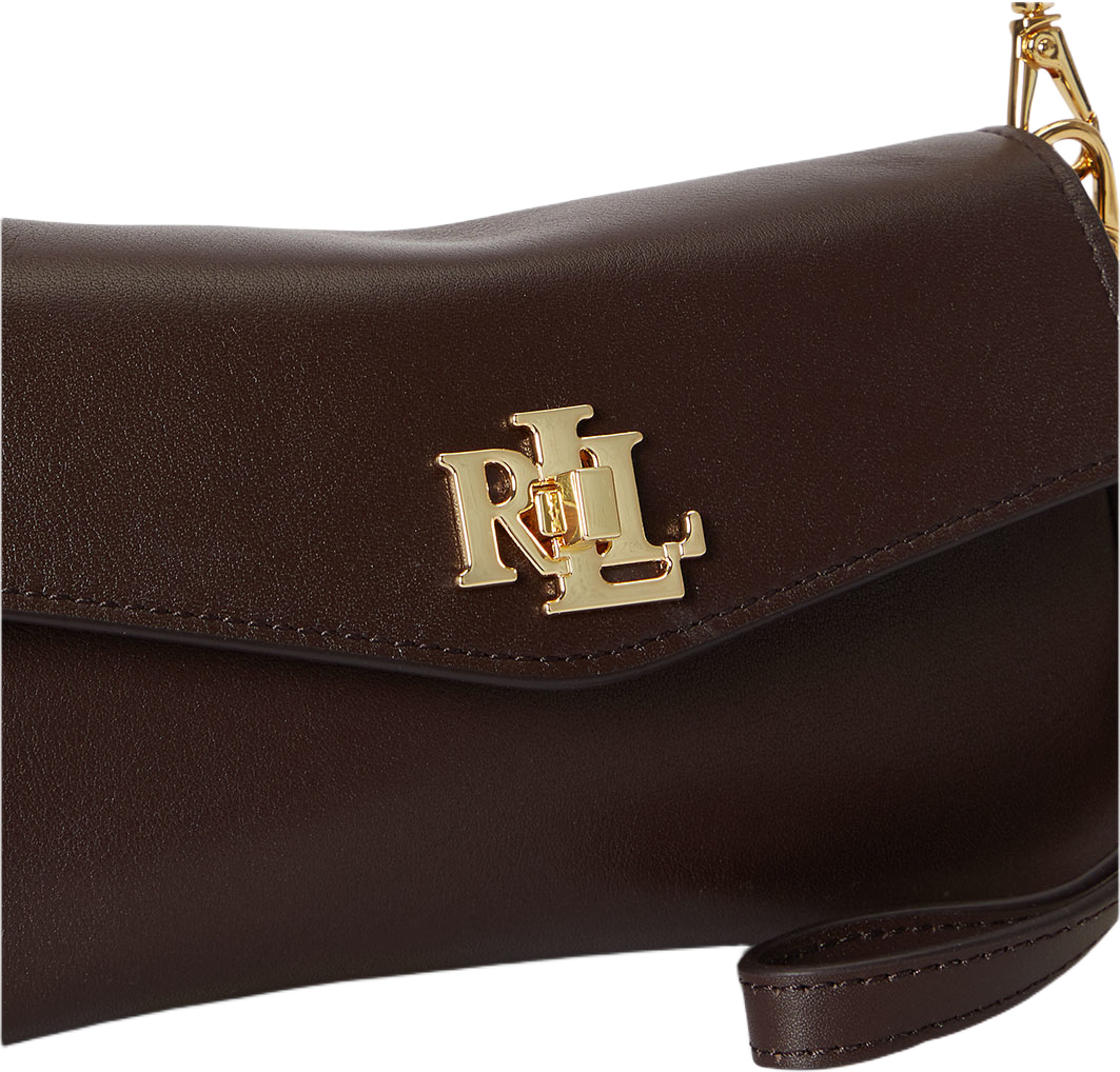 Nappa Leather Tanner Crossbody Wallet, från Lauren Ralph Lauren, i färgen Chestnut Brown. Klicka för att öppna bilden i stort format