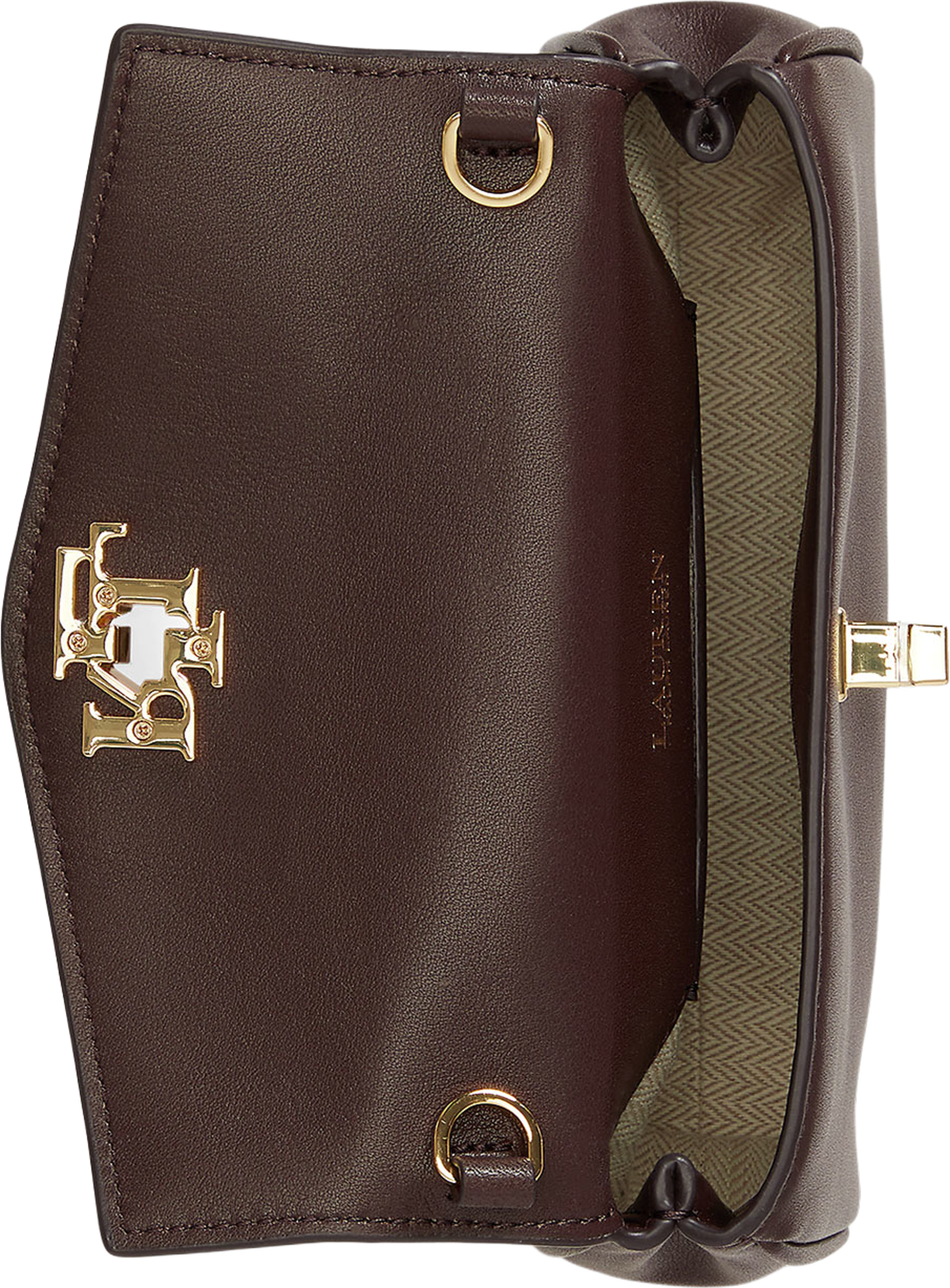 Nappa Leather Tanner Crossbody Wallet, från Lauren Ralph Lauren, i färgen Chestnut Brown. Klicka för att öppna bilden i stort format