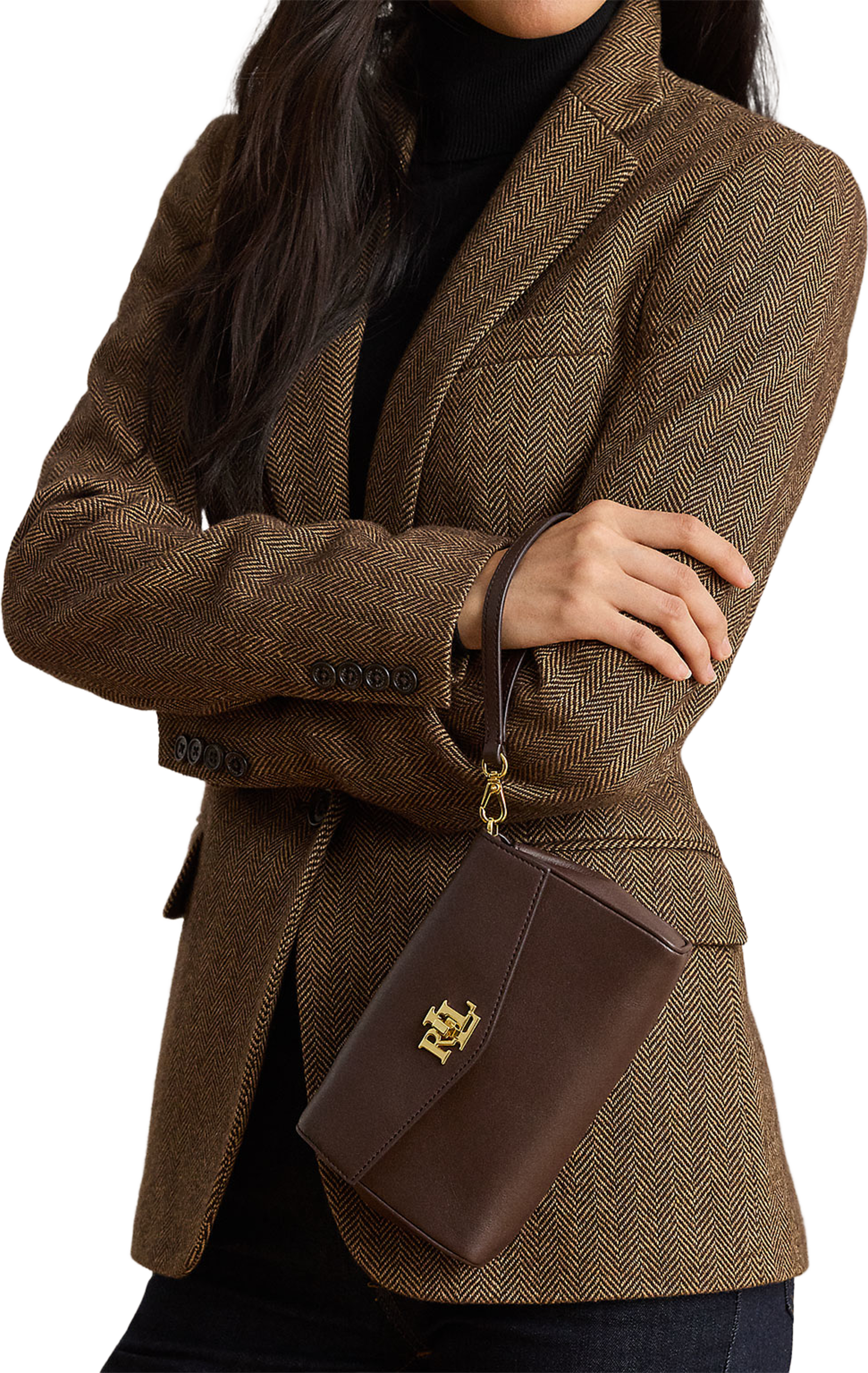 Nappa Leather Tanner Crossbody Wallet, från Lauren Ralph Lauren, i färgen Chestnut Brown. Klicka för att öppna bilden i stort format