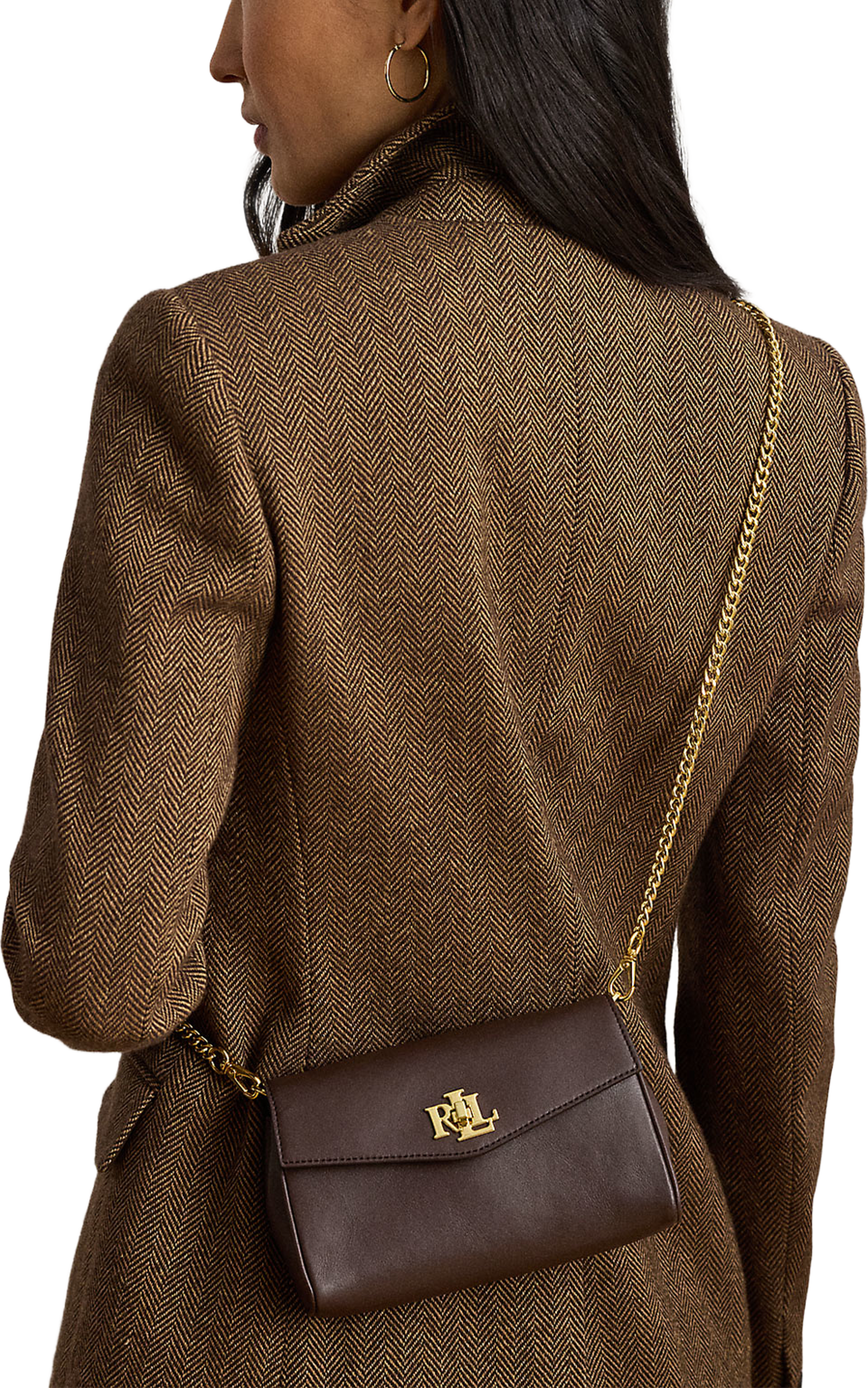 Nappa Leather Tanner Crossbody Wallet, från Lauren Ralph Lauren, i färgen Chestnut Brown. Klicka för att öppna bilden i stort format