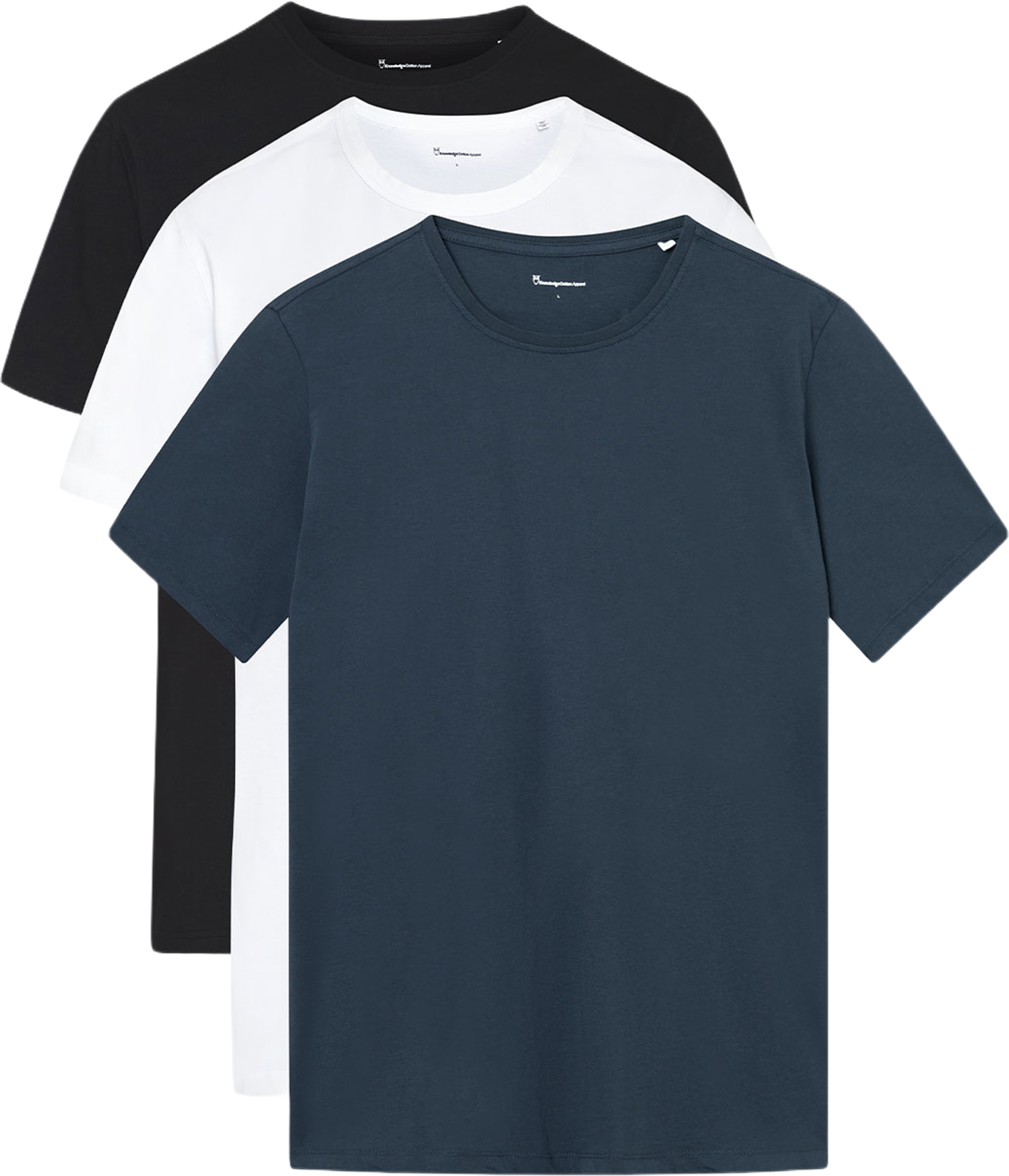3-Pack T-Shirt Regular V-Neck, från Knowledge Cotton Apparel, i färgen 9999 Item Colour. Klicka för att öppna bilden i stort format