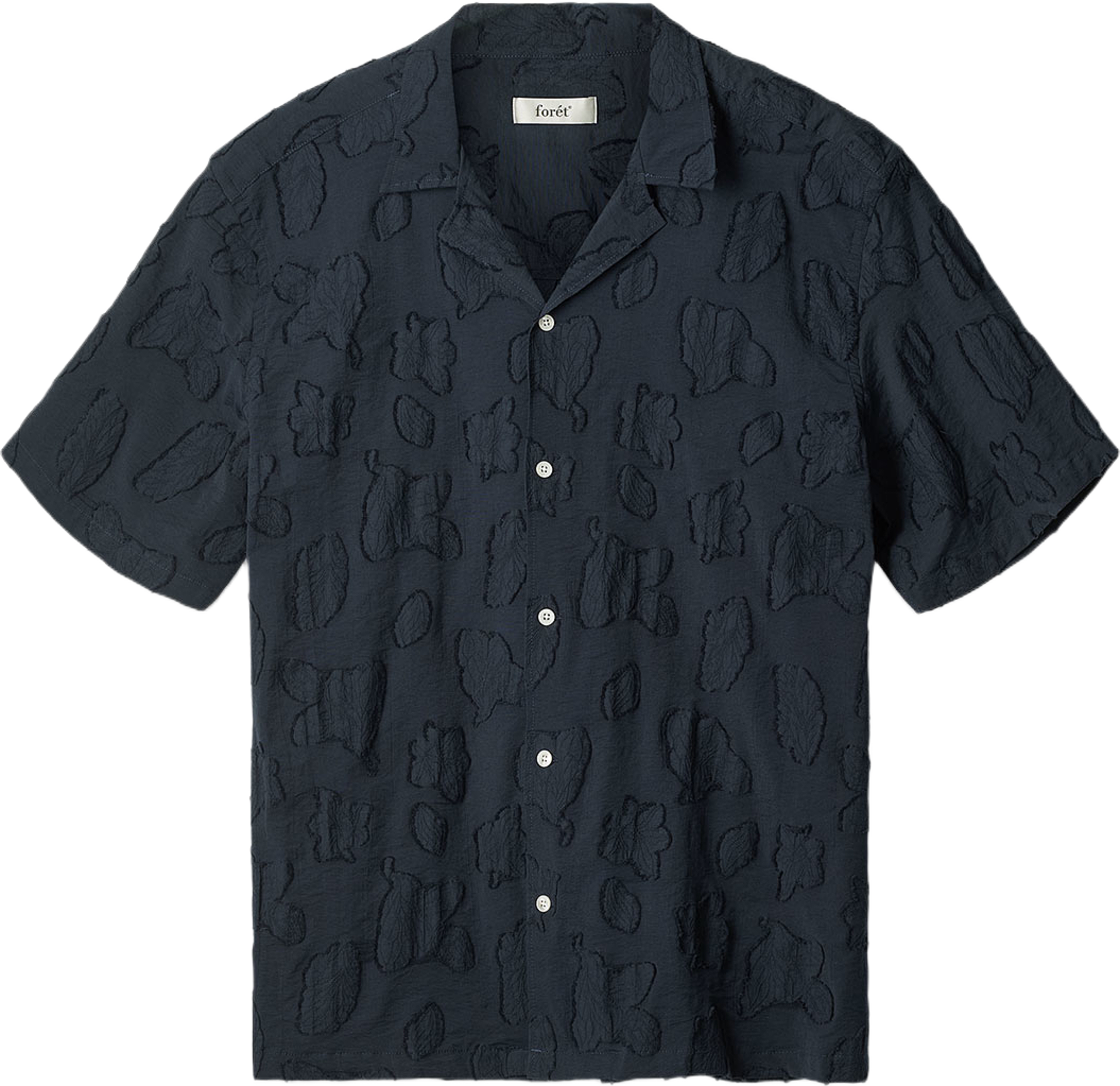 Peer Jaquard Regular Fit Shirt, från Forét, i färgen Navy. Klicka för att öppna bilden i stort format
