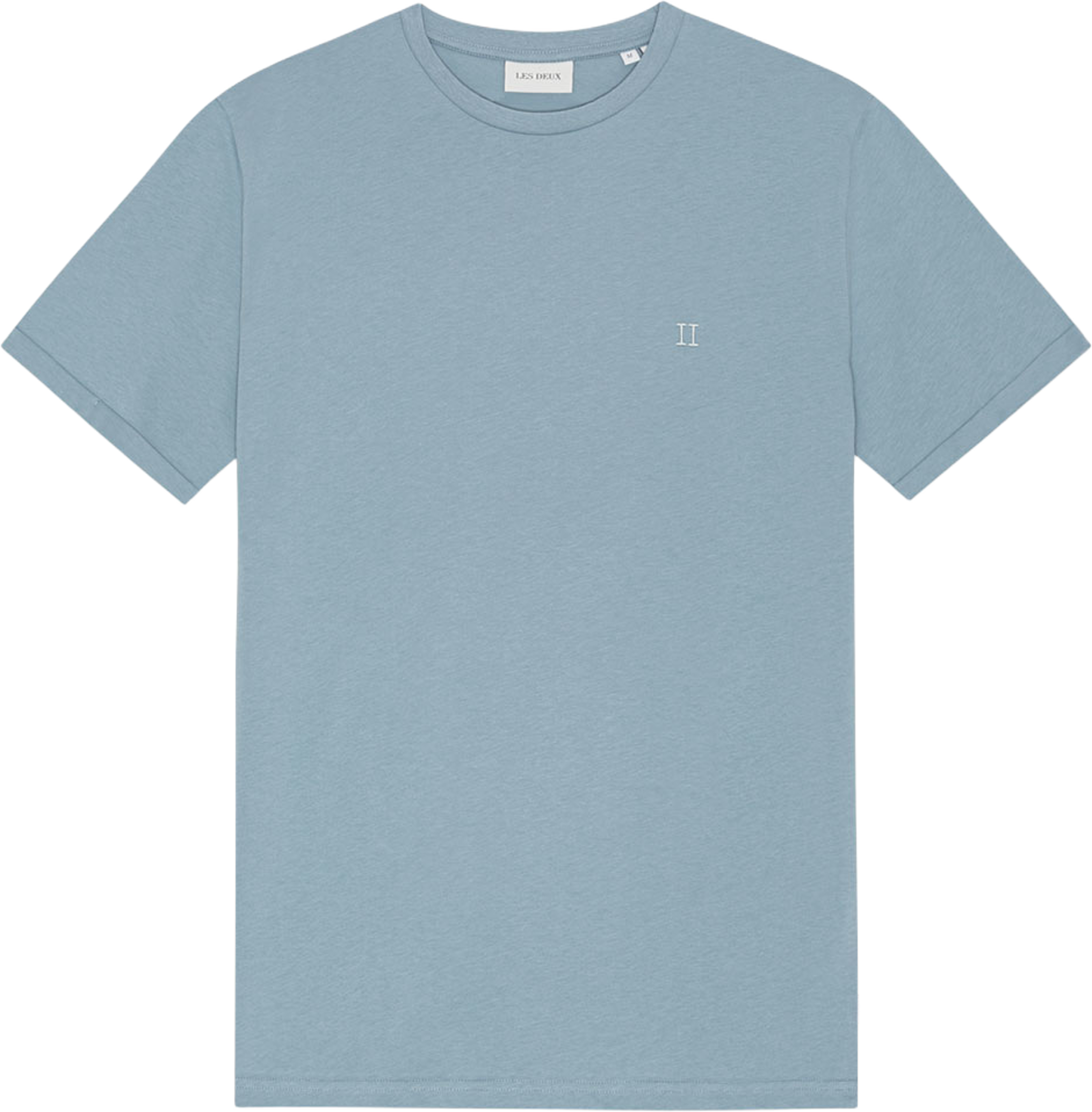 Core Contrast T-Shirt, från LES DEUX, i färgen Faded Denim Blue. Klicka för att öppna bilden i stort format