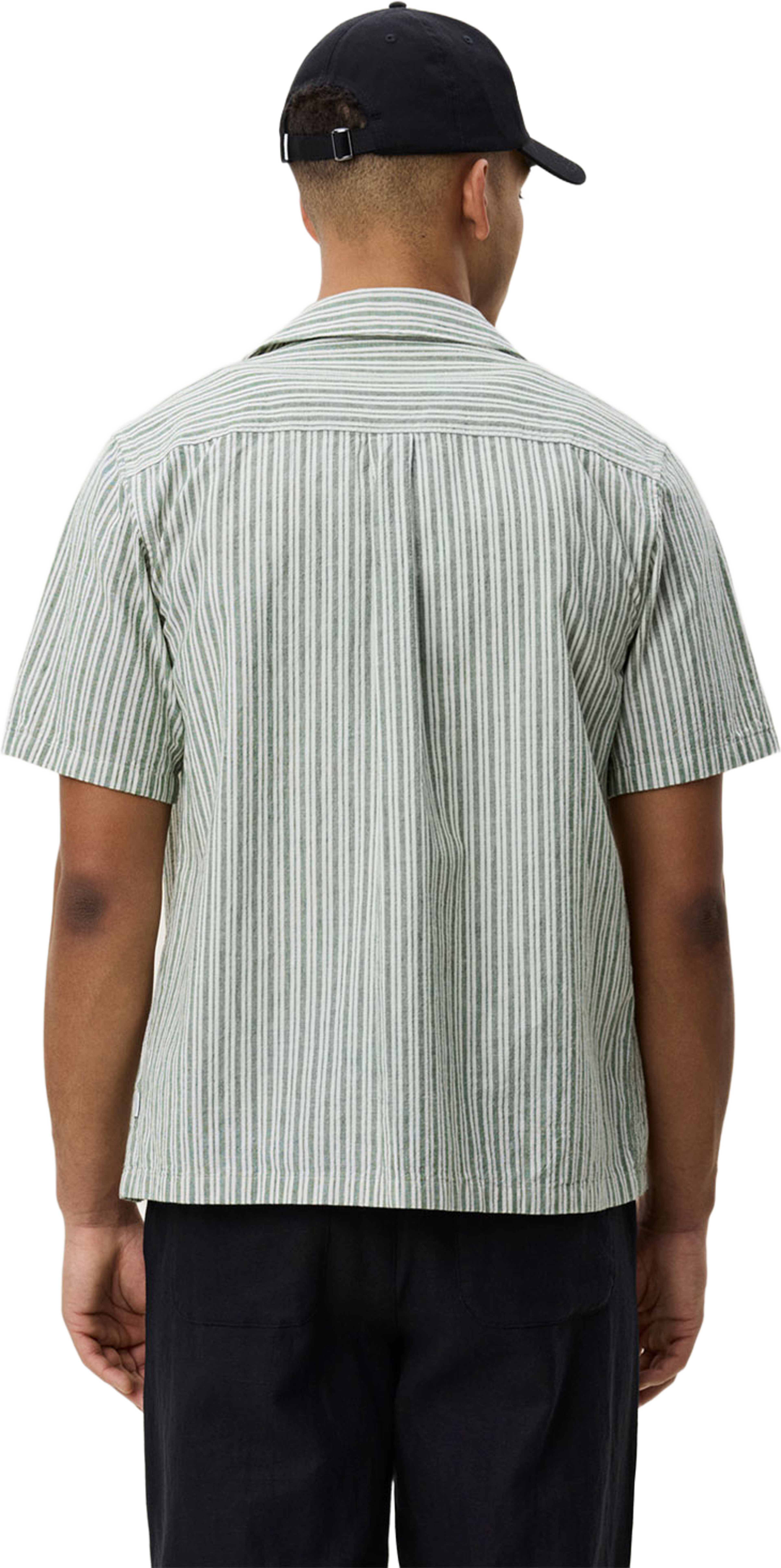 Stripe Cotton-Linen Shirt, från LES DEUX, i färgen Artichoke Green. Klicka för att öppna bilden i stort format