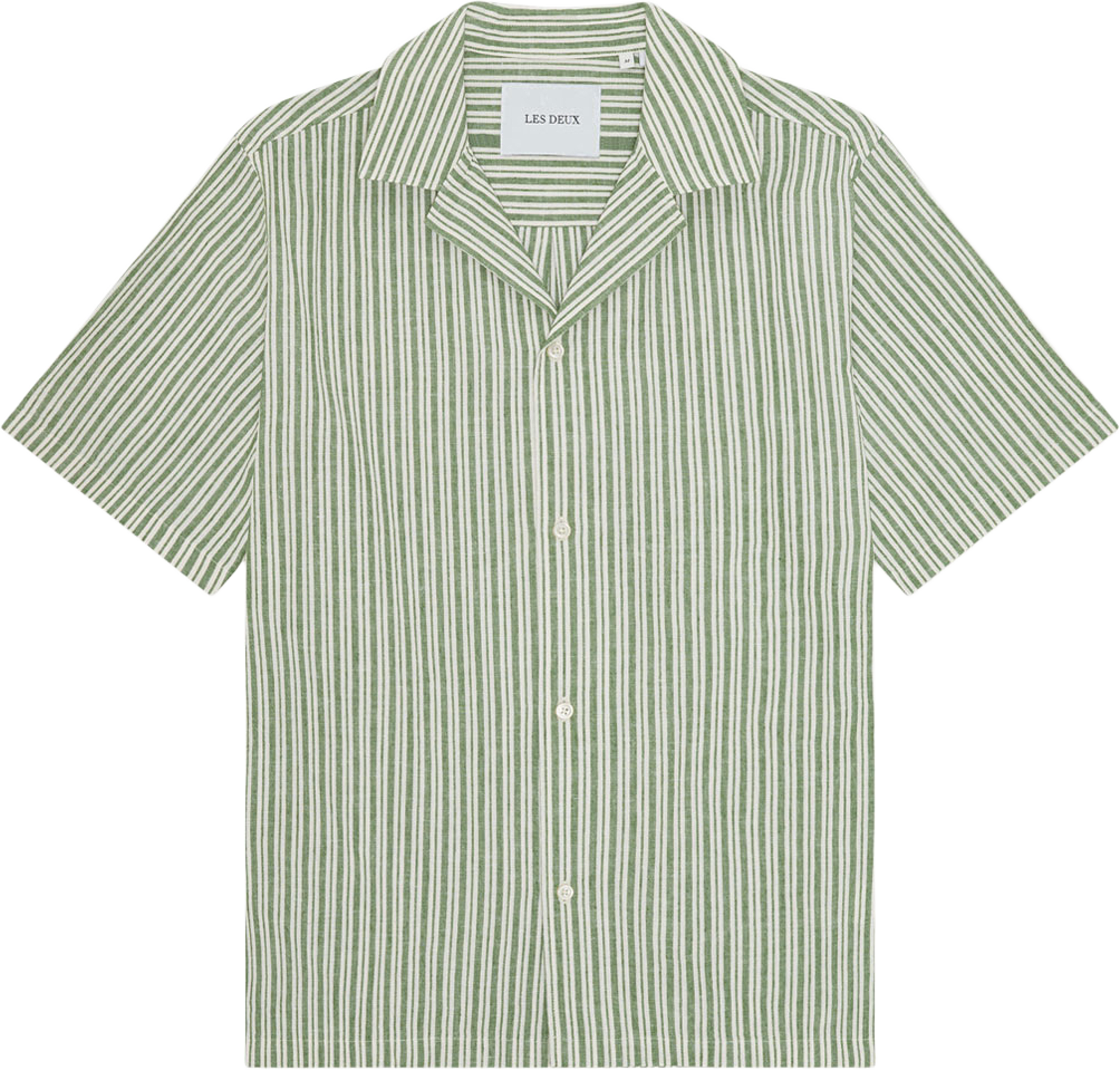 Stripe Cotton-Linen Shirt, från LES DEUX, i färgen Artichoke Green. Klicka för att öppna bilden i stort format
