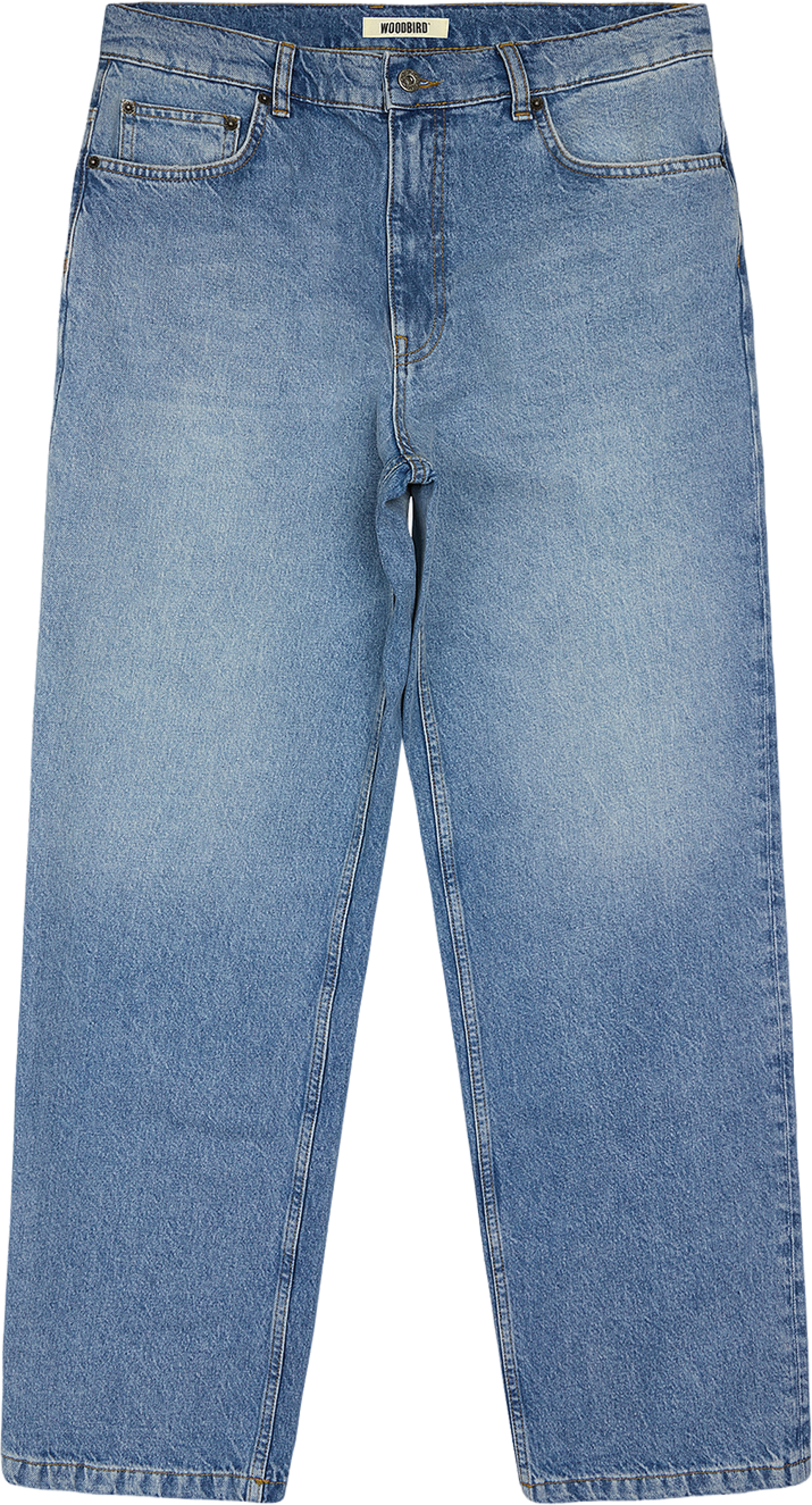 Rami Store Jeans, från Woodbird, i färgen Authentic Blue. Klicka för att öppna bilden i stort format