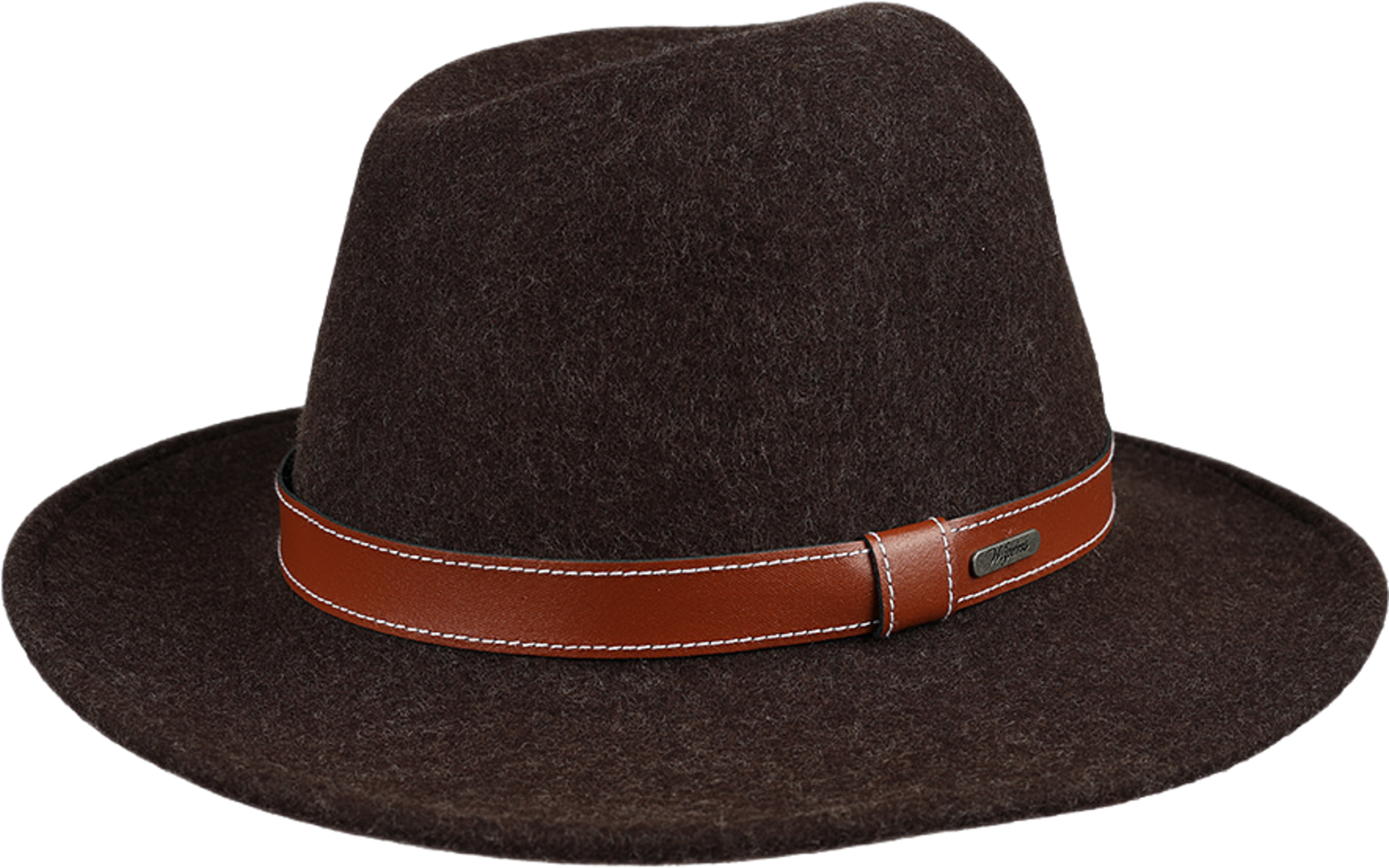 Fedorahatt i merinoullfilt - Country 6,5, från Wigens, i färgen Dark Brown. Klicka för att öppna bilden i stort format