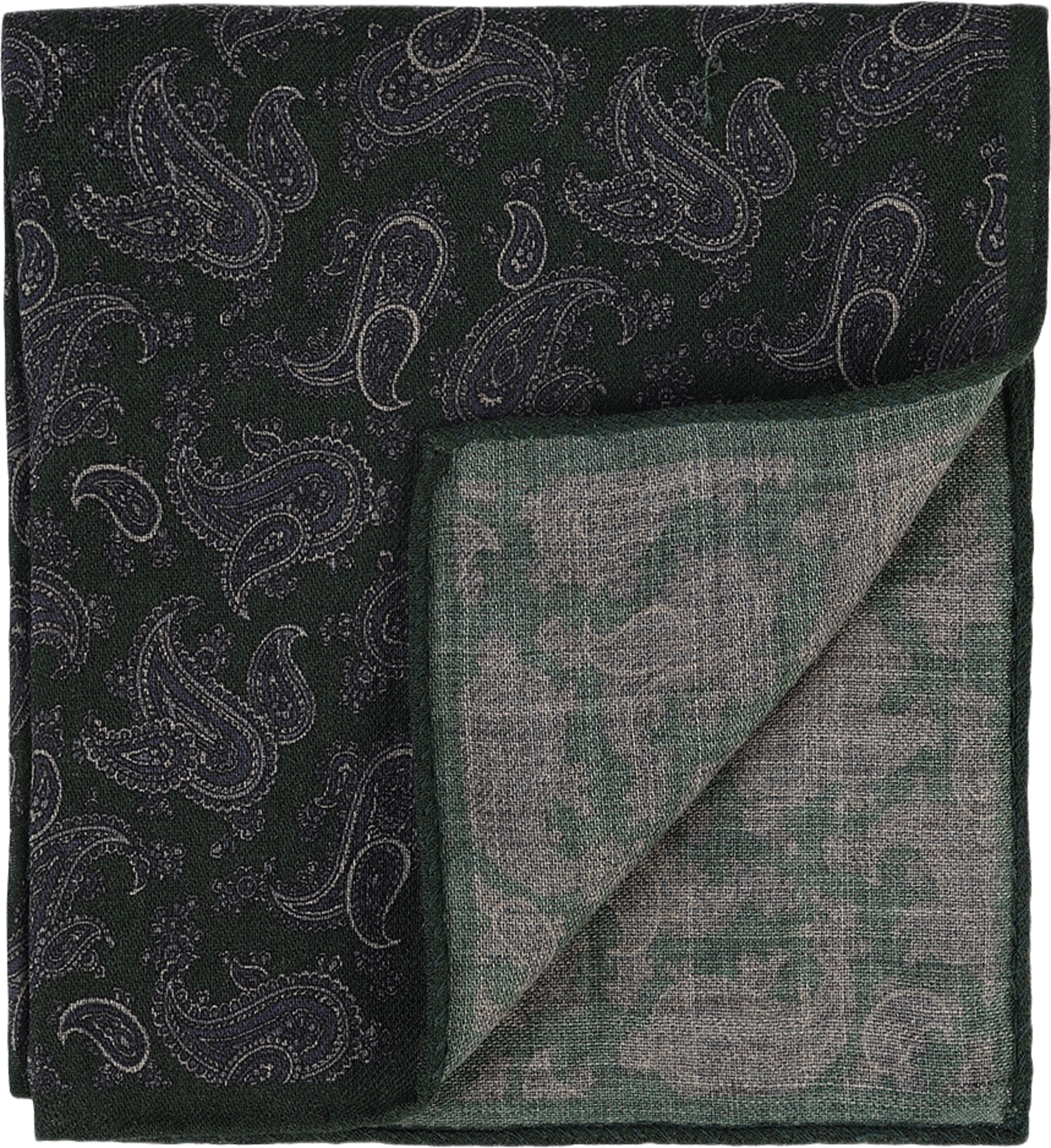 Paisleymönstrad ullnäsduk, 33 x 33 cm, från Amanda Christensen, i färgen Green. Klicka för att öppna bilden i stort format