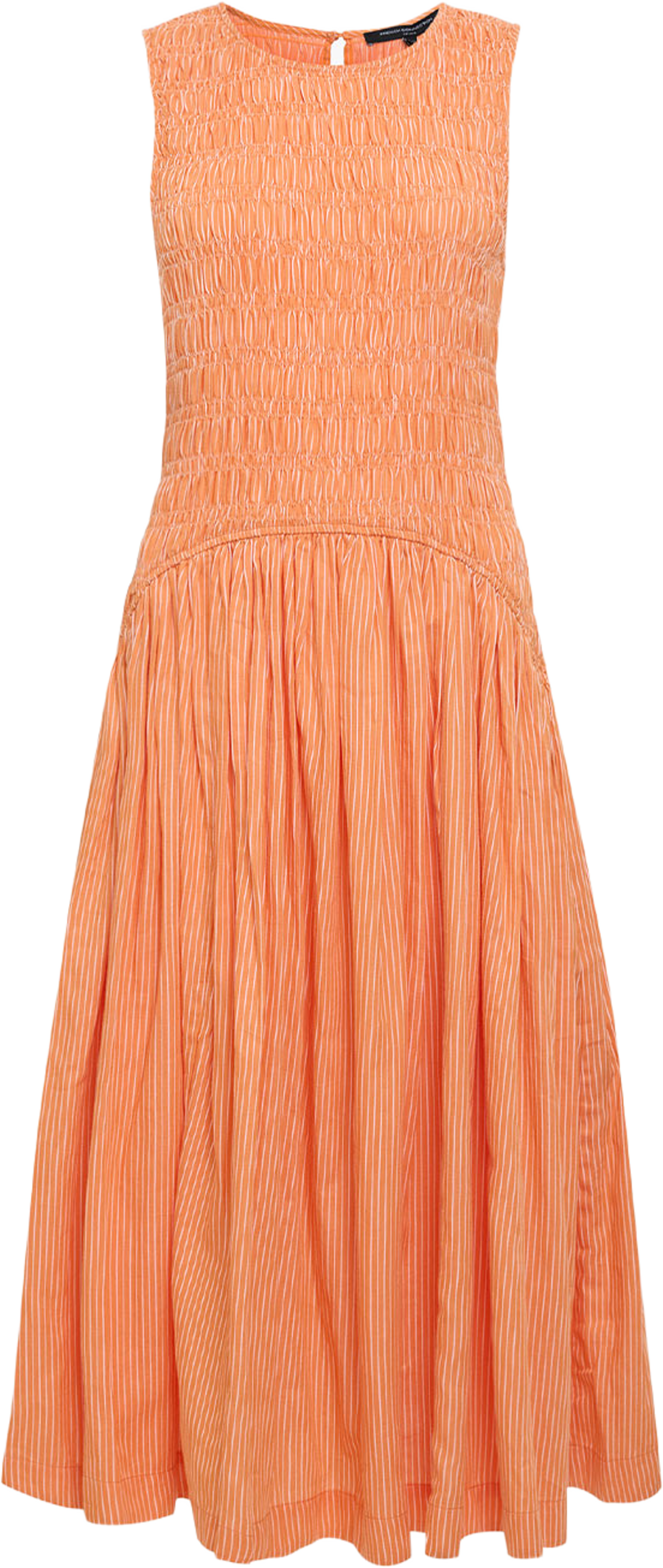 Alexis Cotton Striped Midi Dress, från French Connection, i färgen Tangerine/Porcelain Cream. Klicka för att öppna bilden i stort format
