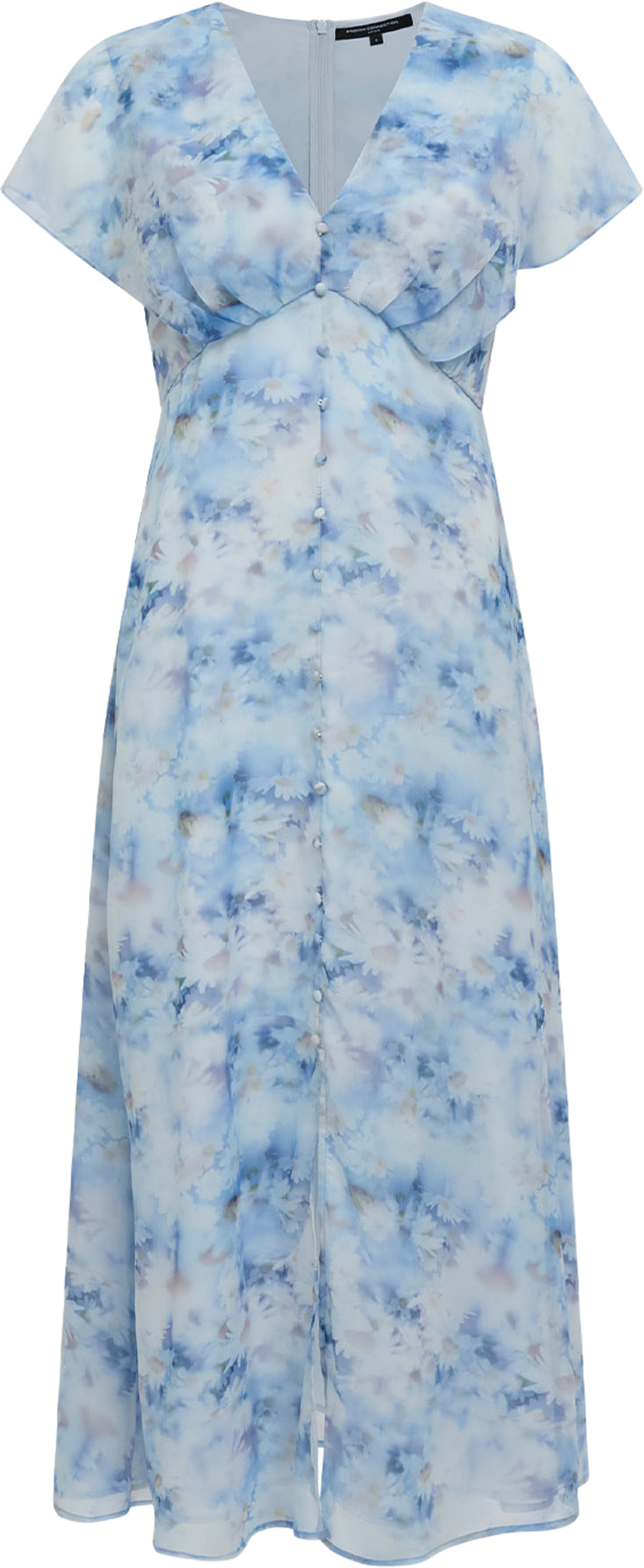 Daisy Emina Georgette Midi Dress, från French Connection, i färgen Blue Multi. Klicka för att öppna bilden i stort format