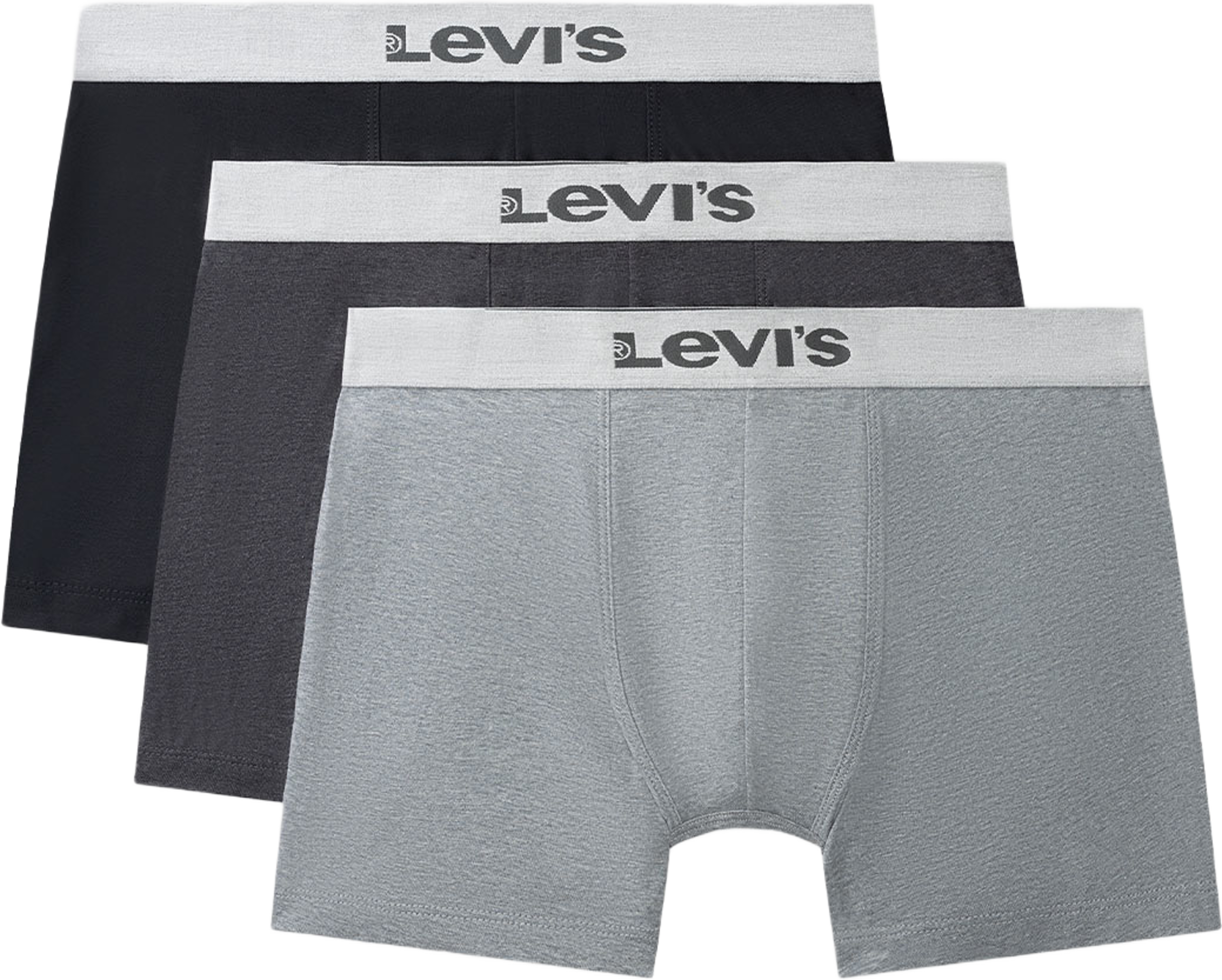 Levi’s® Men's Boxer Briefs 3 Pack, från Levi's, i färgen Mid Grey Melange. Klicka för att öppna bilden i stort format