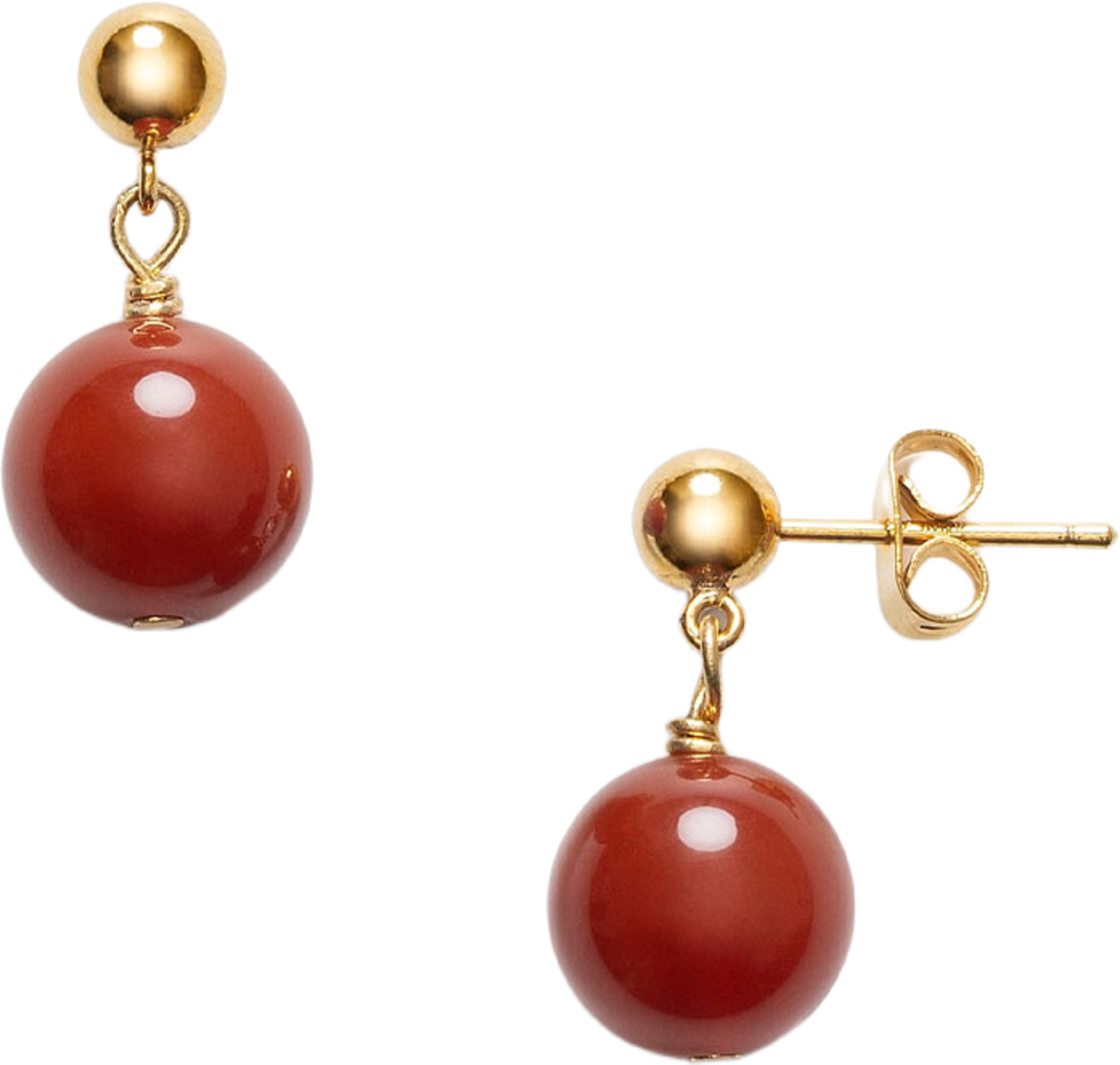 Float Earrings, från Anni Lu, i färgen Red Jade. Klicka för att öppna bilden i stort format