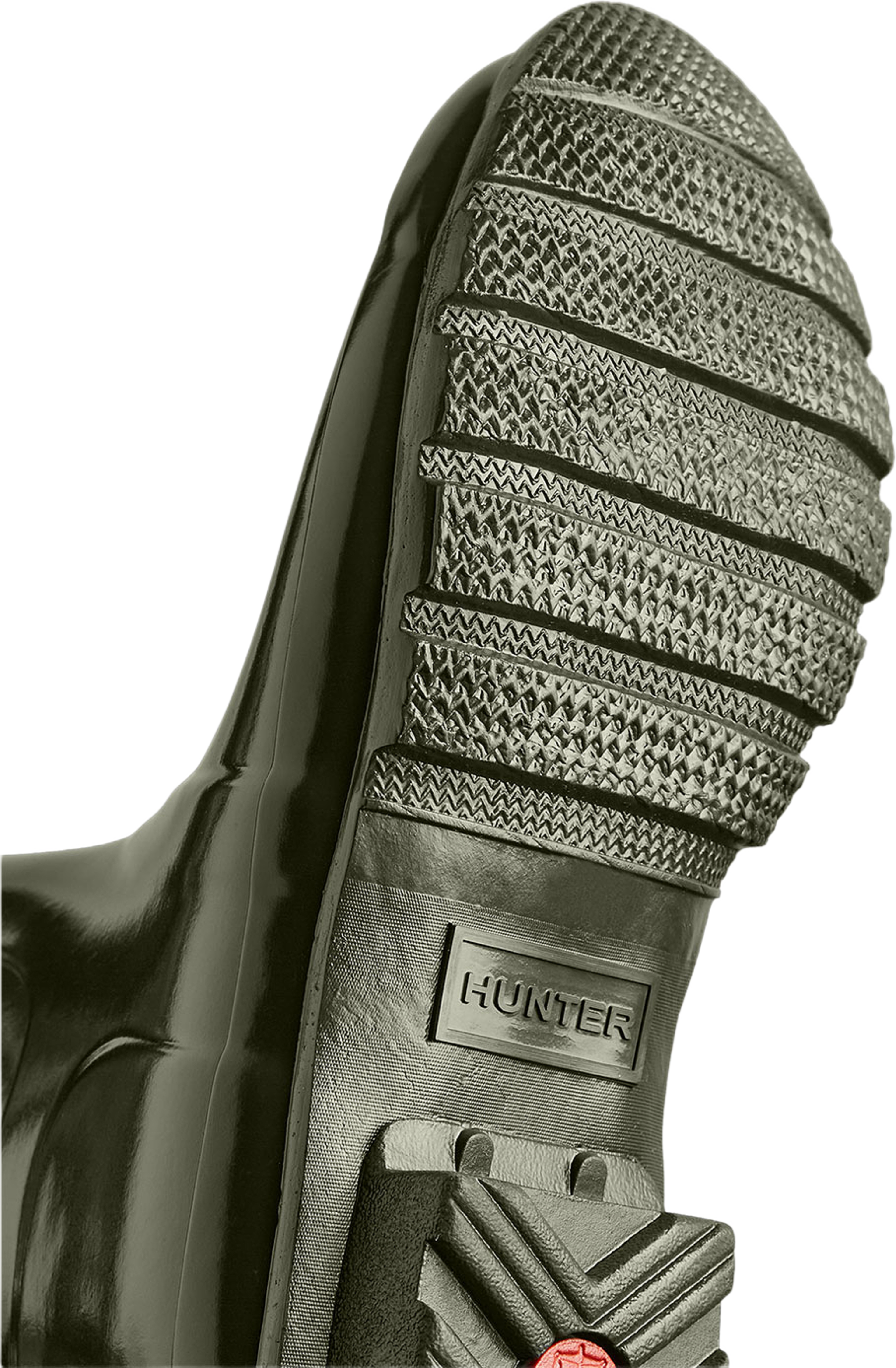 Womens Original Tall Gloss Boot, från Hunter, i färgen Dark Olive. Klicka för att öppna bilden i stort format