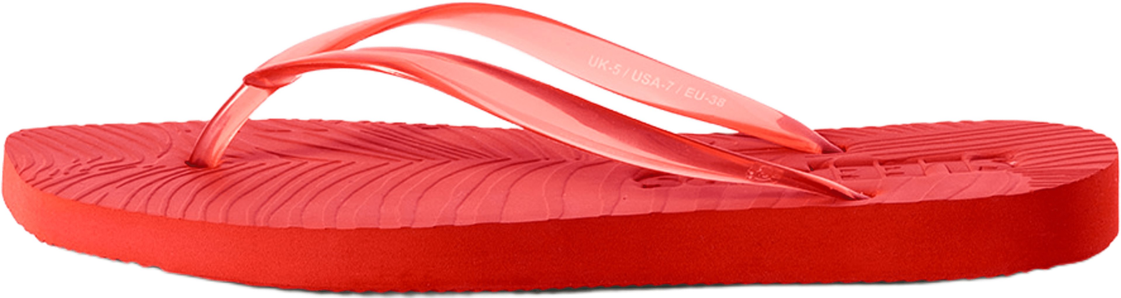 Tapered Transparent Flip Flop, från Sleepers, i färgen Red. Klicka för att öppna bilden i stort format