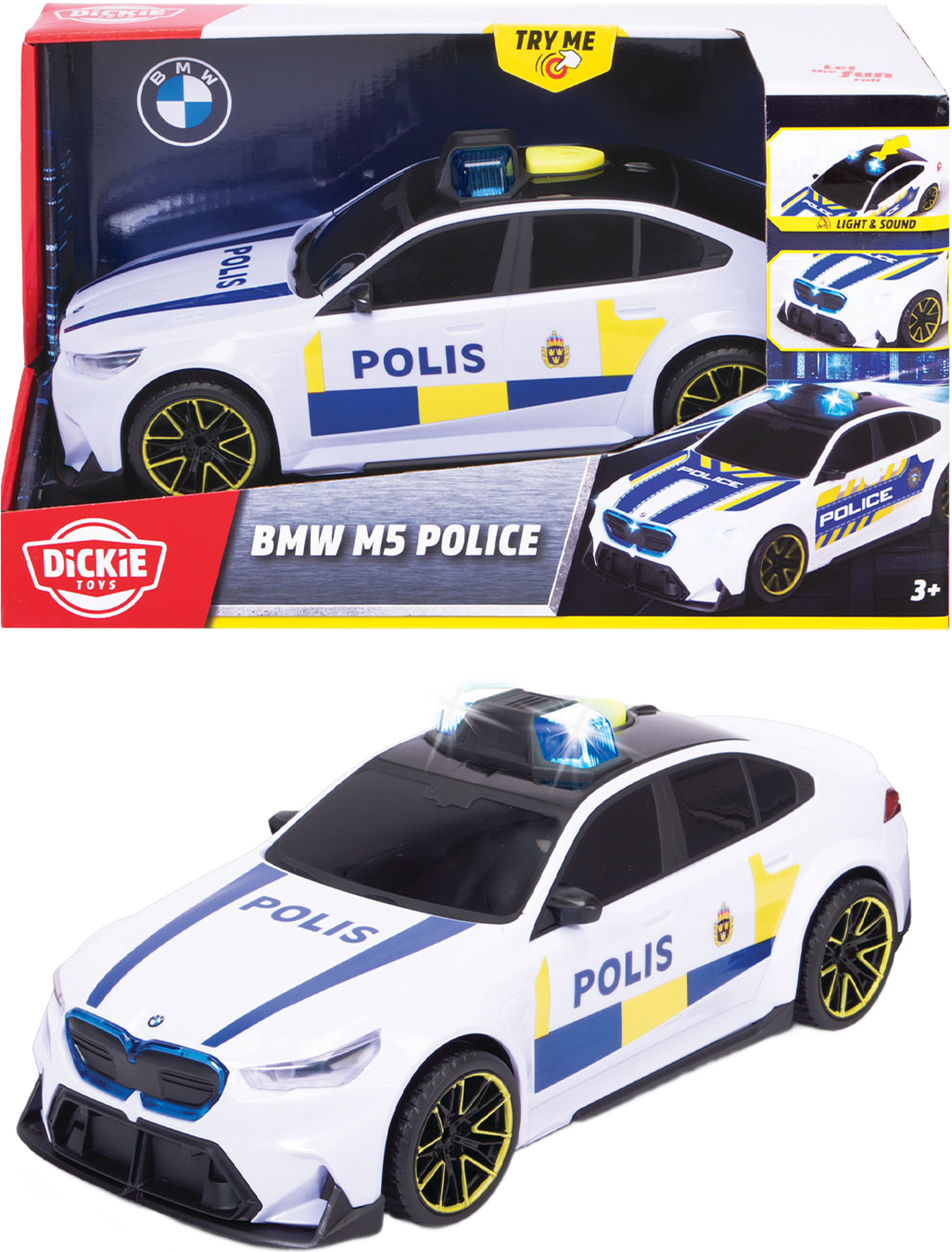 Dickie Toys BMW M5 Polis, från Dickie, i färgen Flerfärgad. Klicka för att öppna bilden i stort format