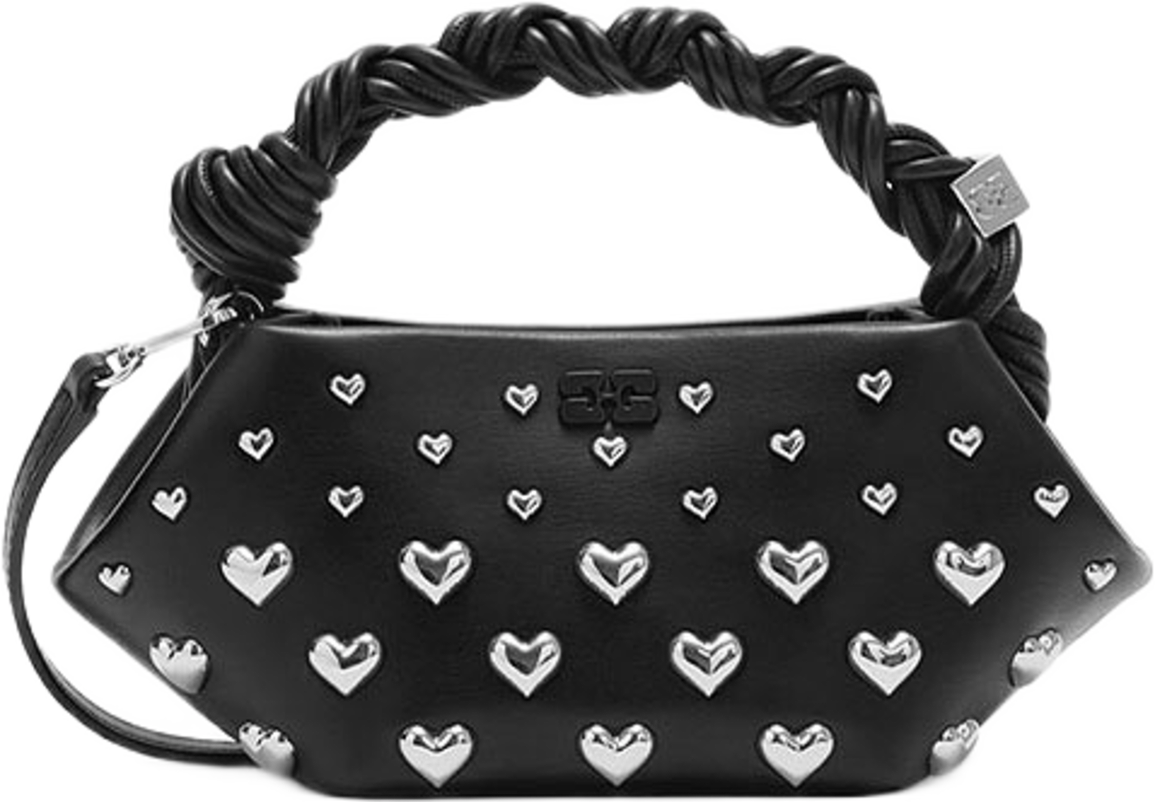 Bou Mini Hearts, från GANNI, i färgen Black. Klicka för att öppna bilden i stort format