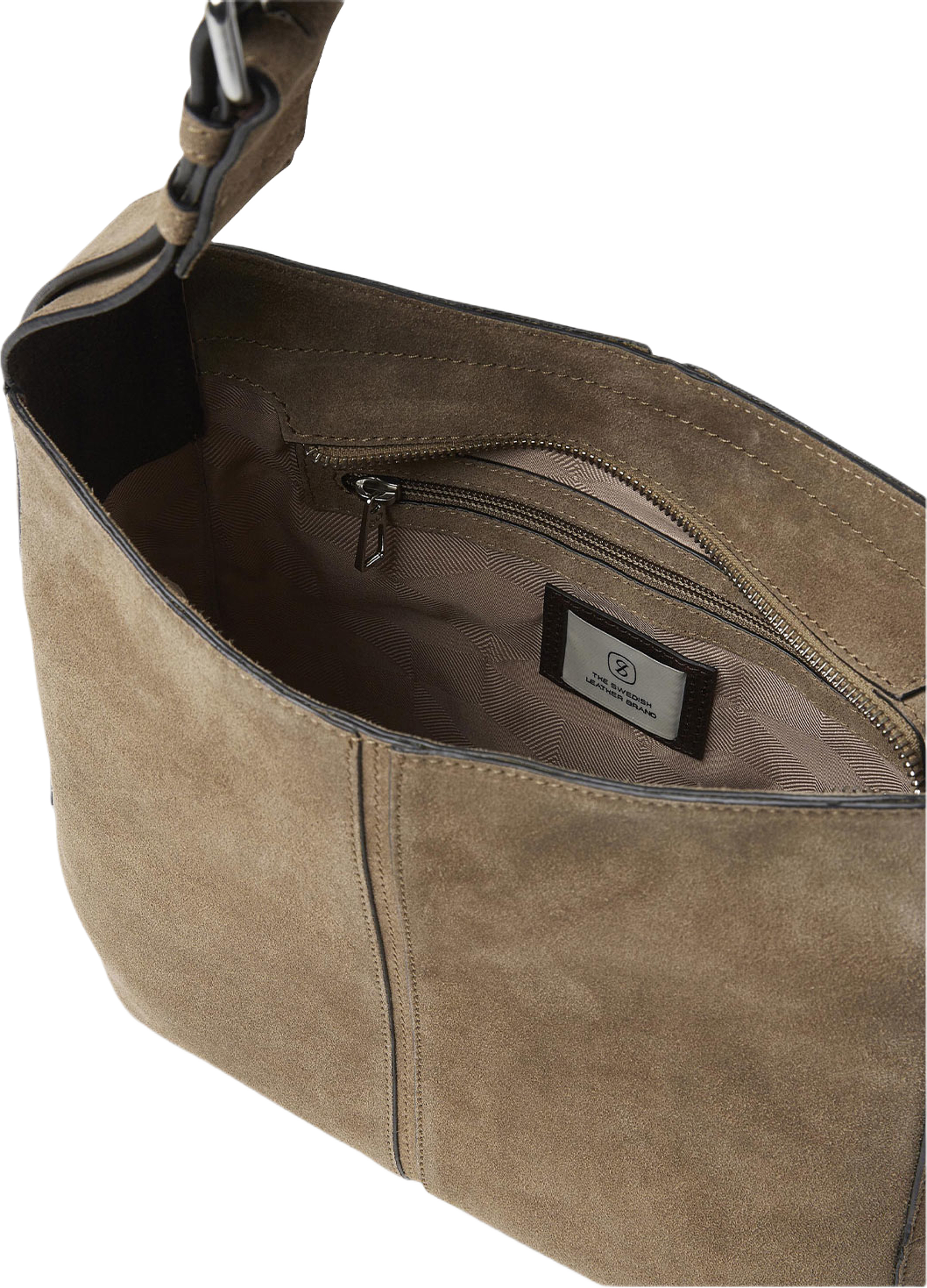 Molly Tote, från Saddler, i färgen Taupe. Klicka för att öppna bilden i stort format
