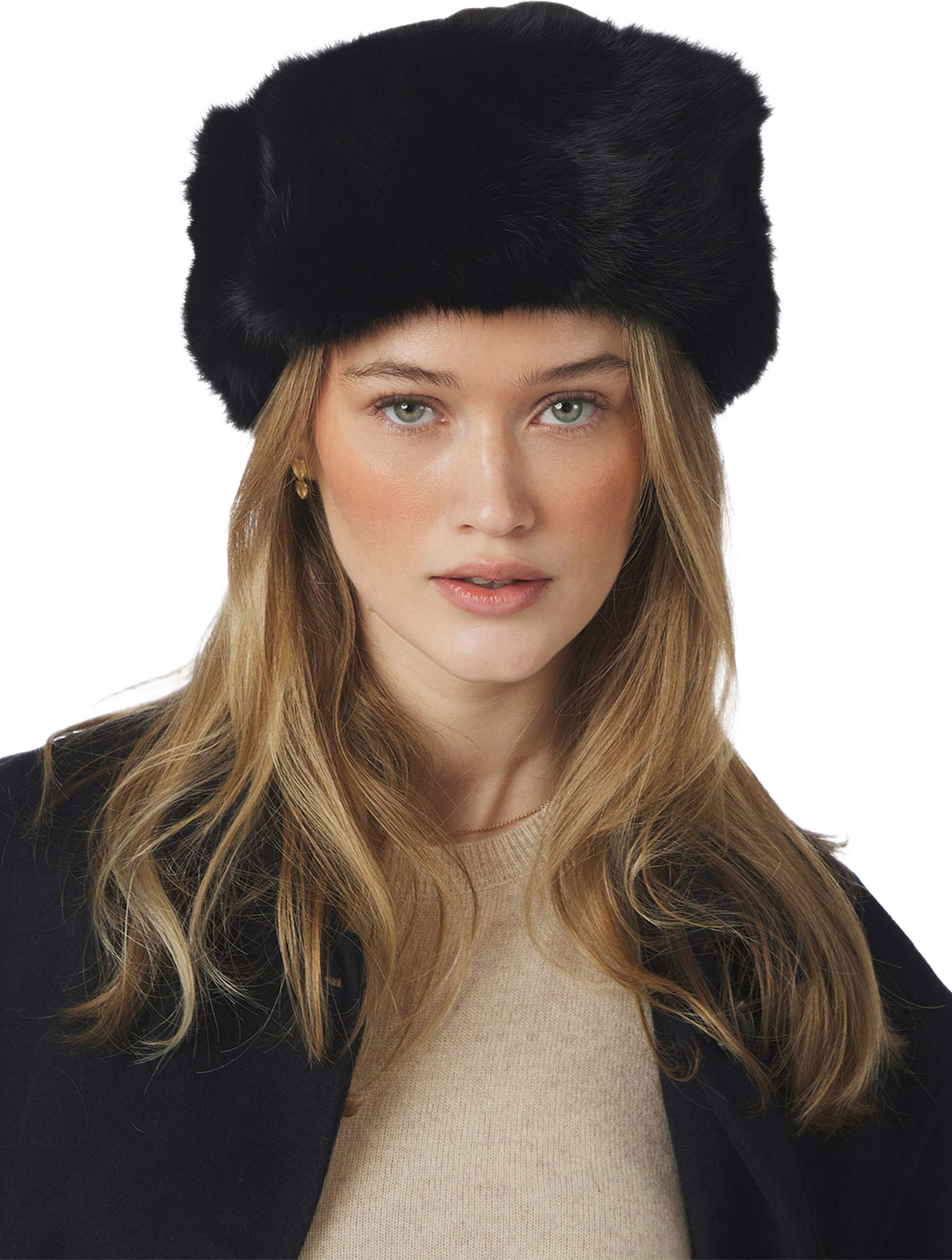 Nappi Faux Fur Hat, från Neo Noir, i färgen Black. Klicka för att öppna bilden i stort format