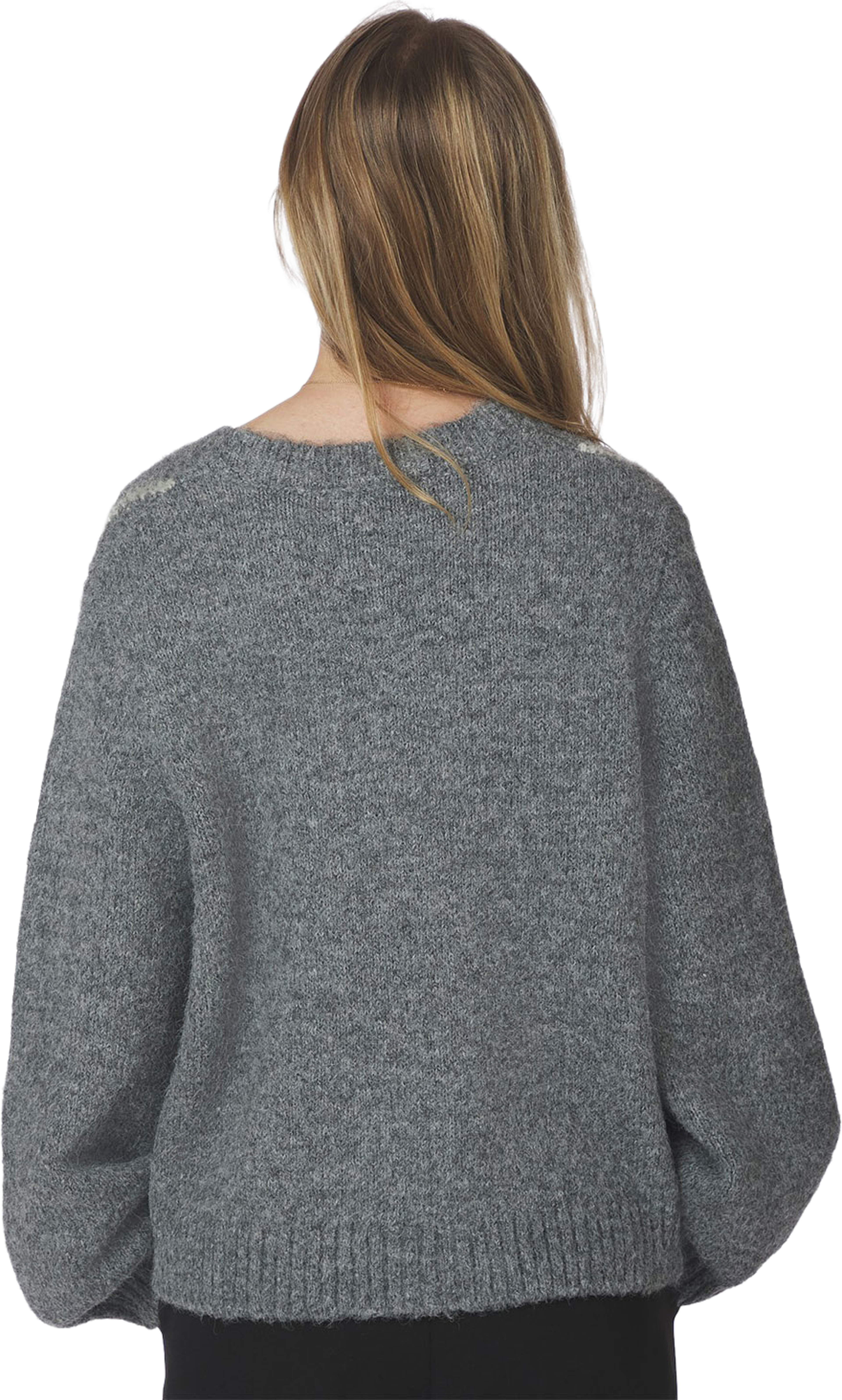 Beleney Small Check Fluff Cardigan, från Neo Noir, i färgen Dark Grey. Klicka för att öppna bilden i stort format