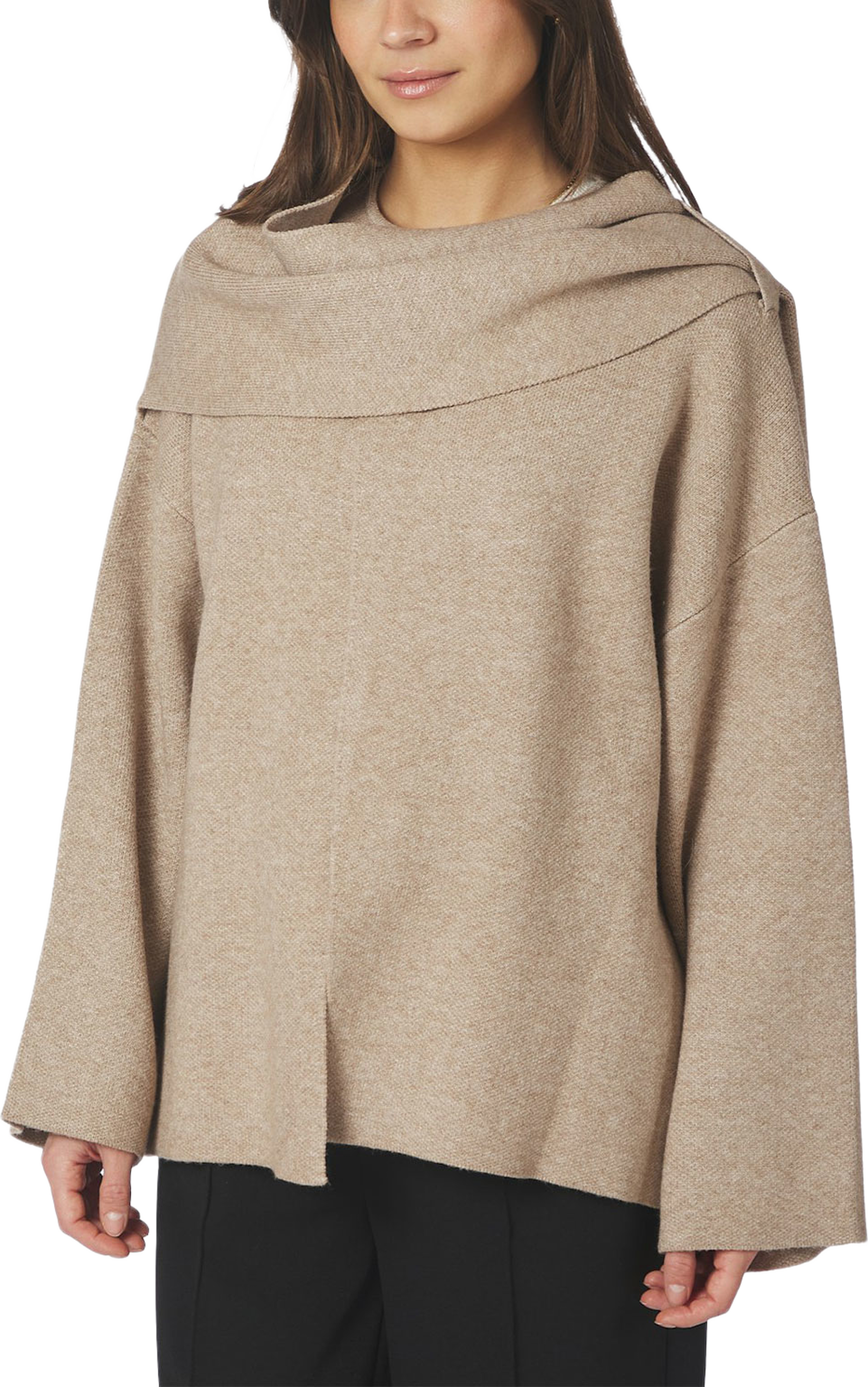 Wals Knit Scarf Blouse, från Neo Noir, i färgen Beige. Klicka för att öppna bilden i stort format