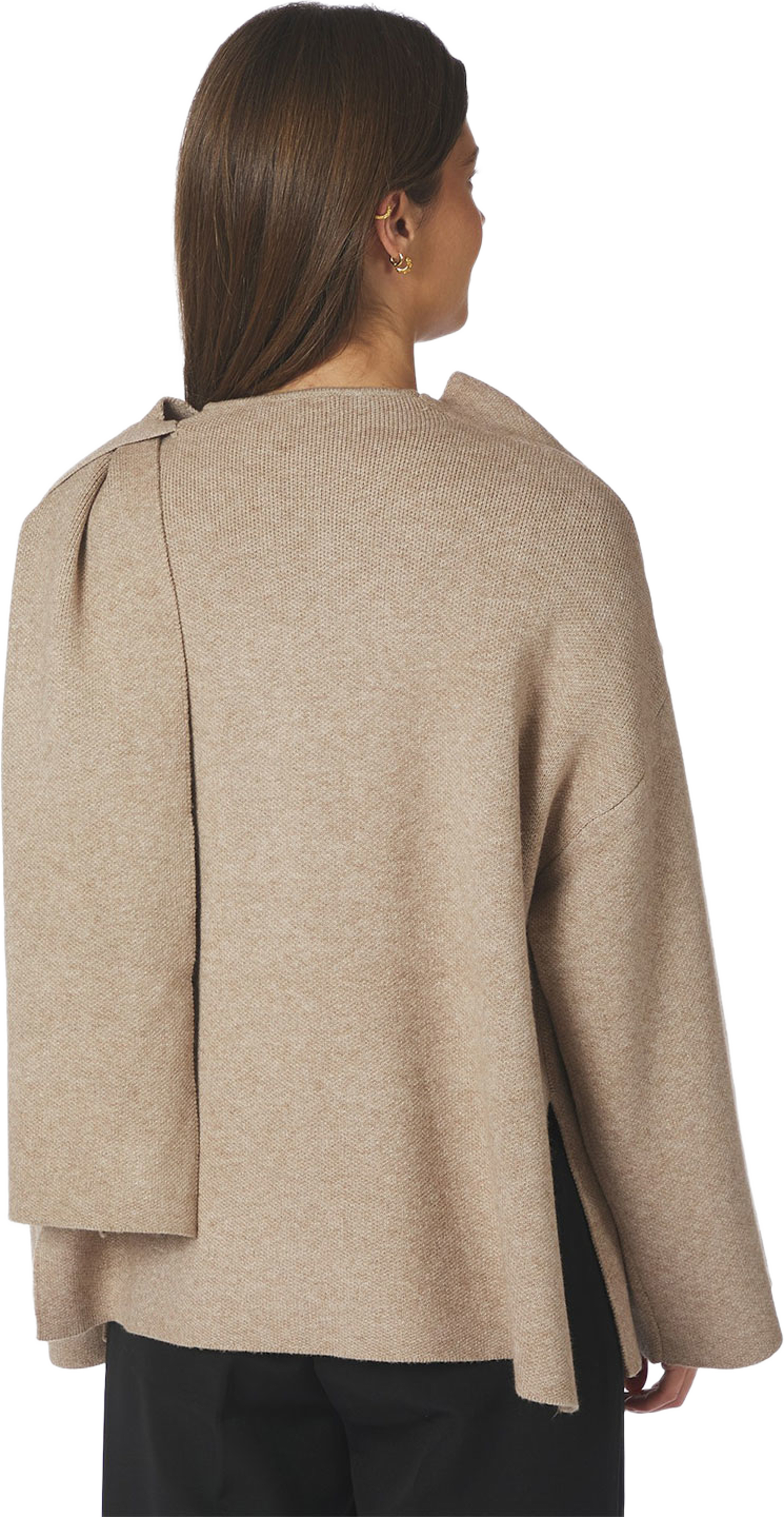 Wals Knit Scarf Blouse, från Neo Noir, i färgen Beige. Klicka för att öppna bilden i stort format