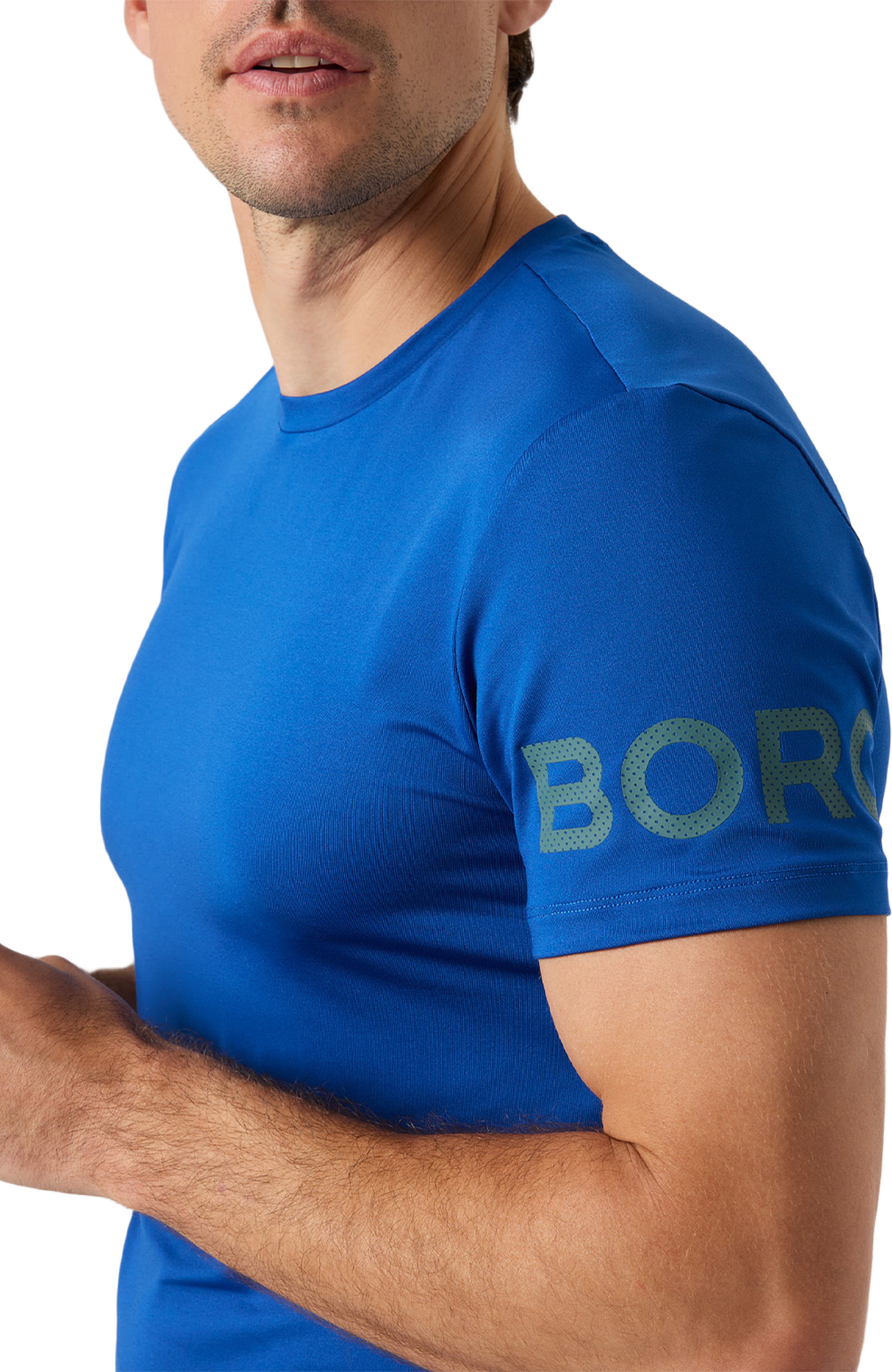 Borg T-Shirt, från Björn Borg Sport, i färgen Monaco Blue. Klicka för att öppna bilden i stort format