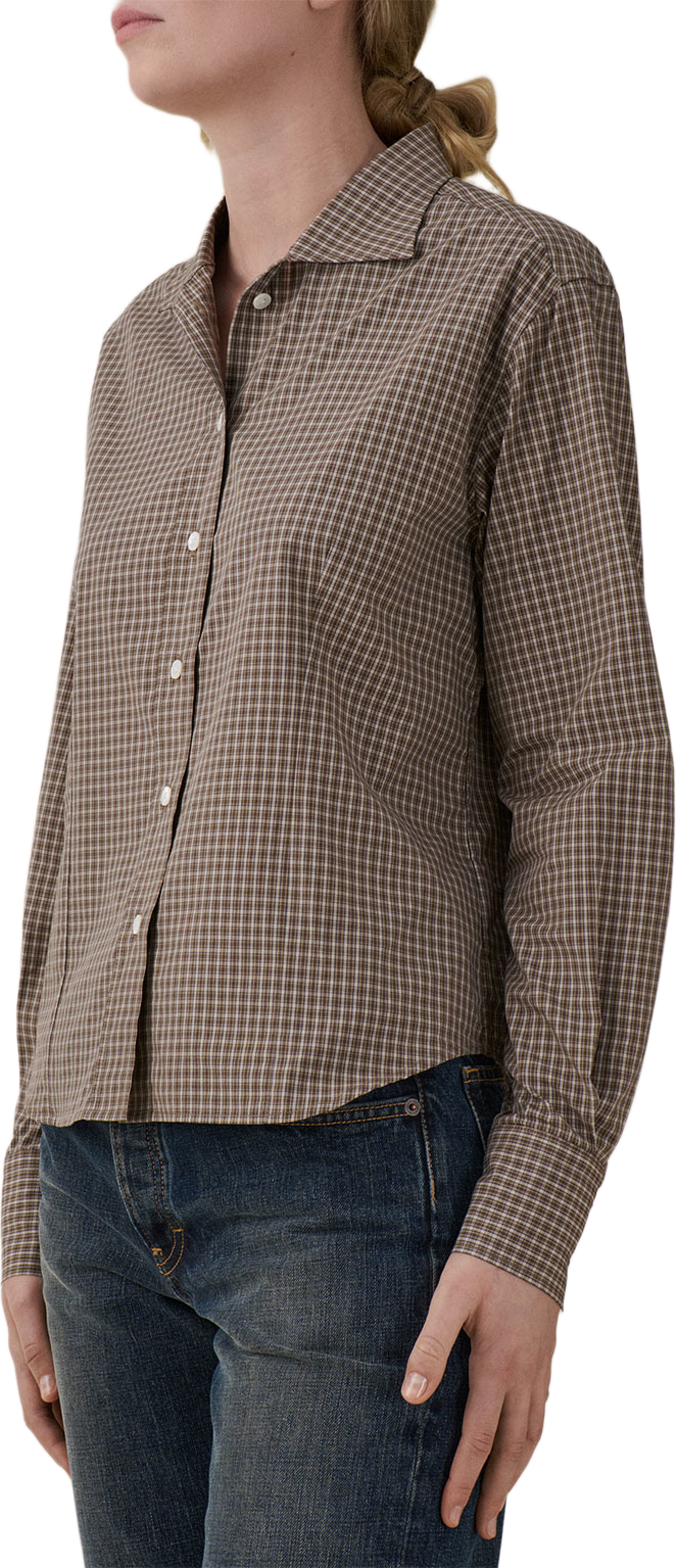 Vera Shirt, från Jeanerica, i färgen Brown Check. Klicka för att öppna bilden i stort format